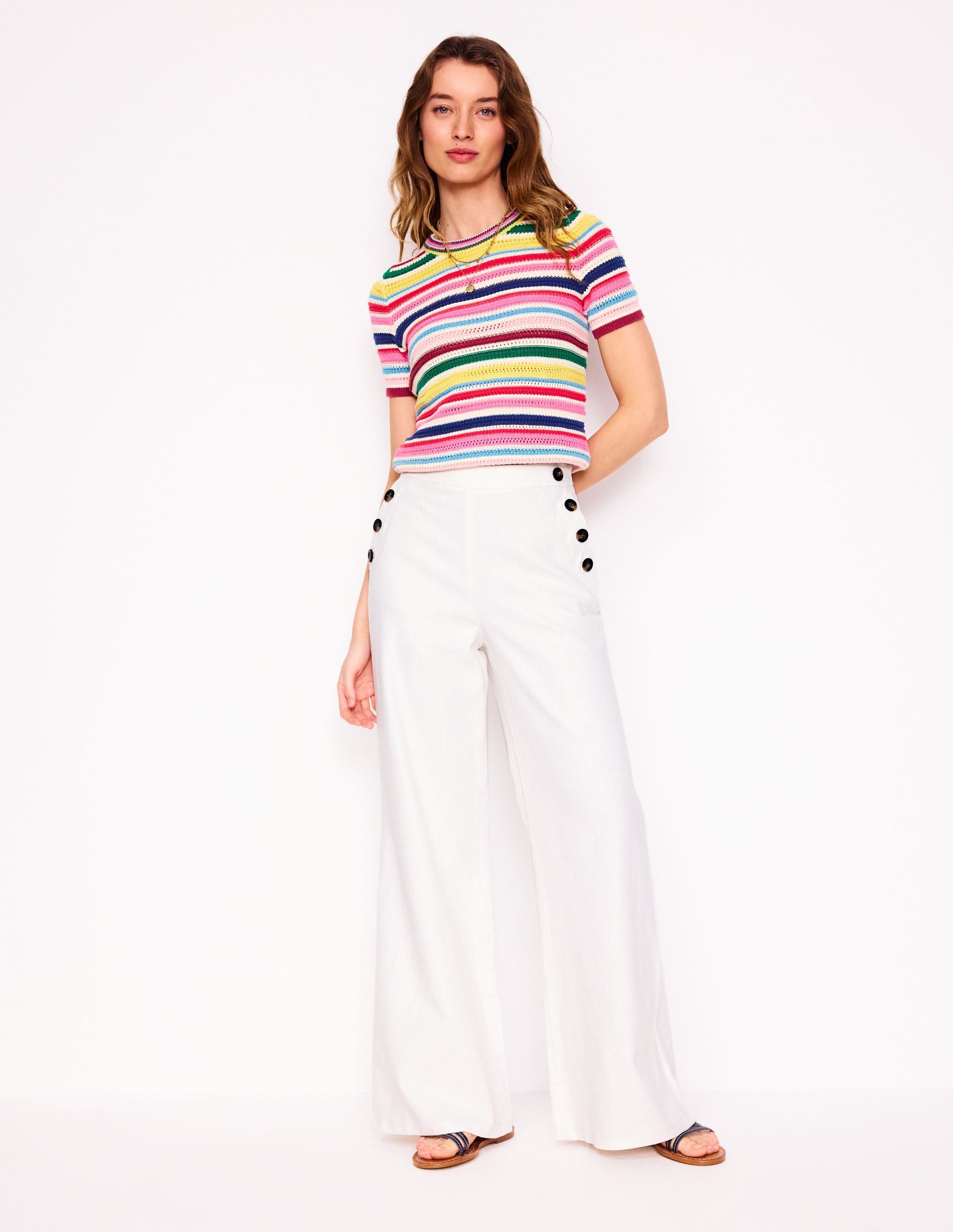 Greenwich Sailor Trousers-White - Image 1