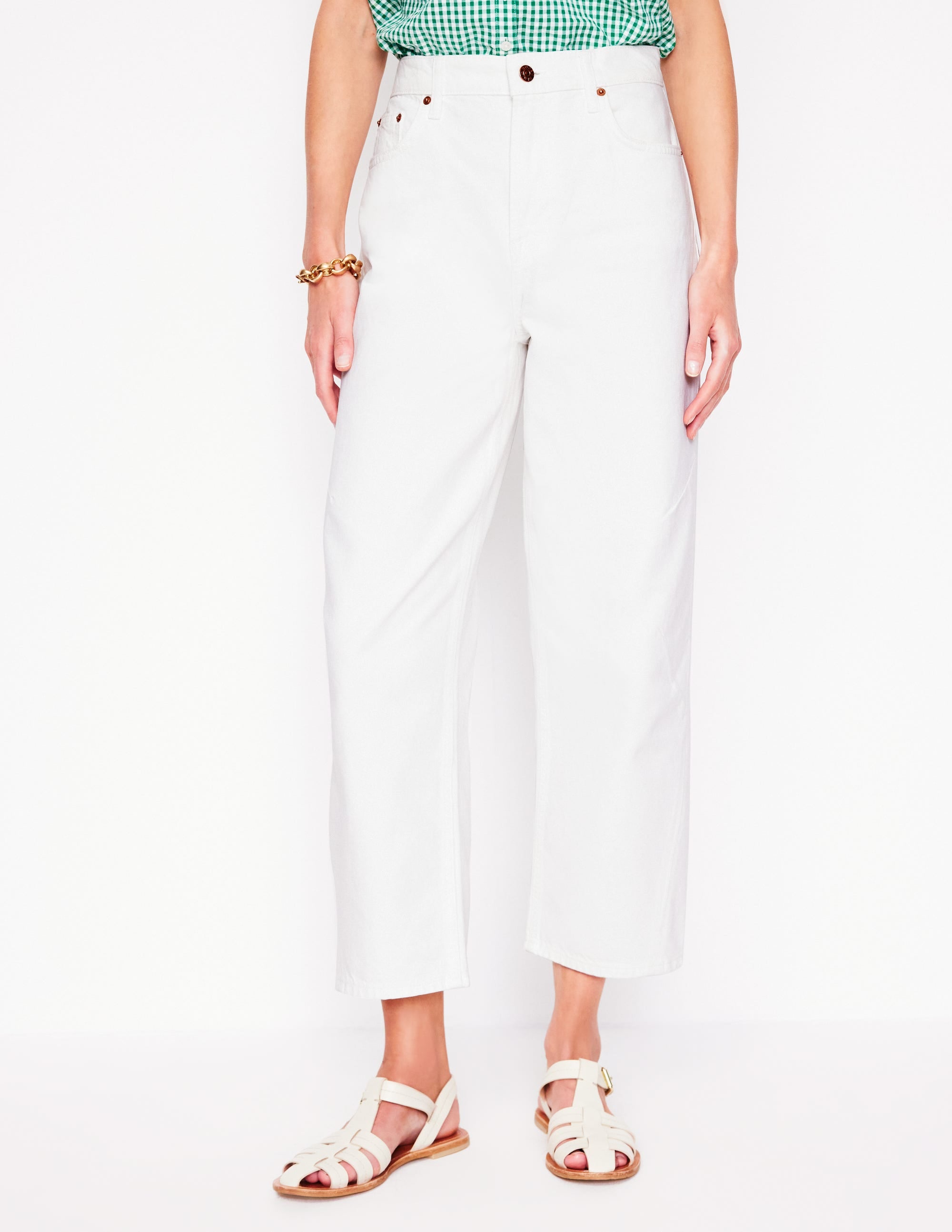 Barrel Leg Jeans-White - Image 5