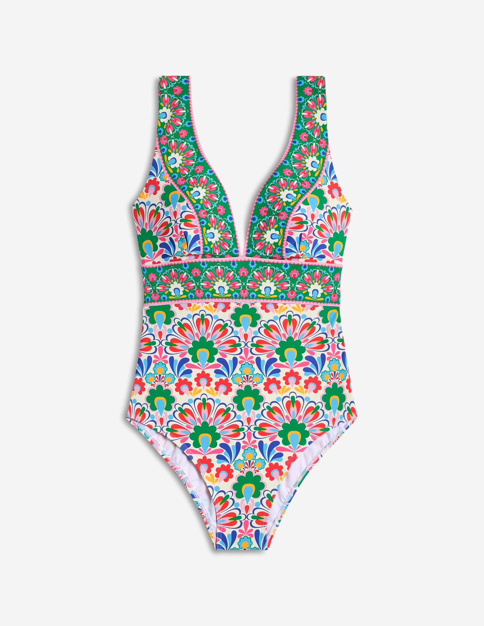 Porto V-neck Swimsuit-Multi, Decorative Dandelion - Image 6