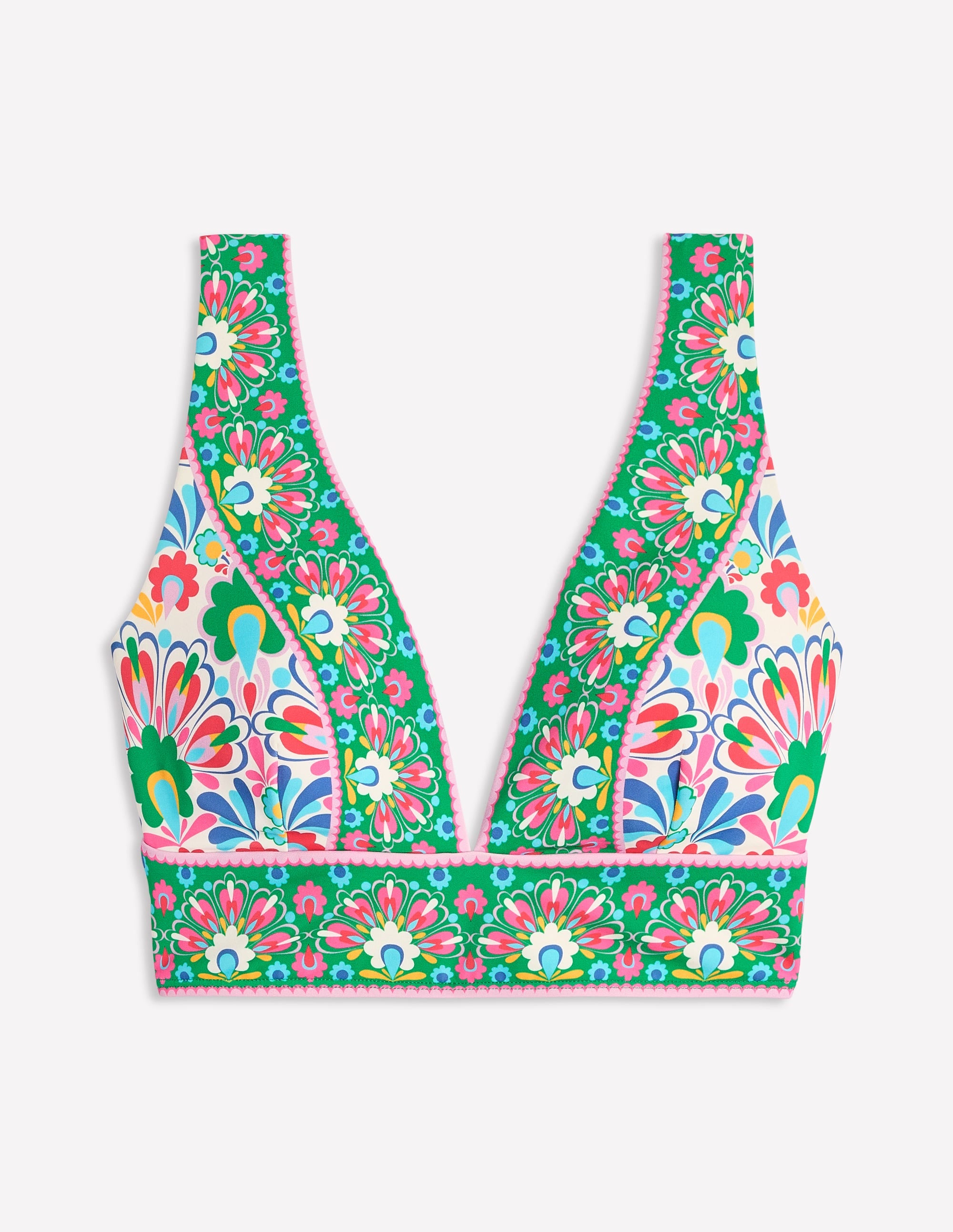 Porto V-neck Bikini Top-Multi, Decorative Dandelion - Image 5