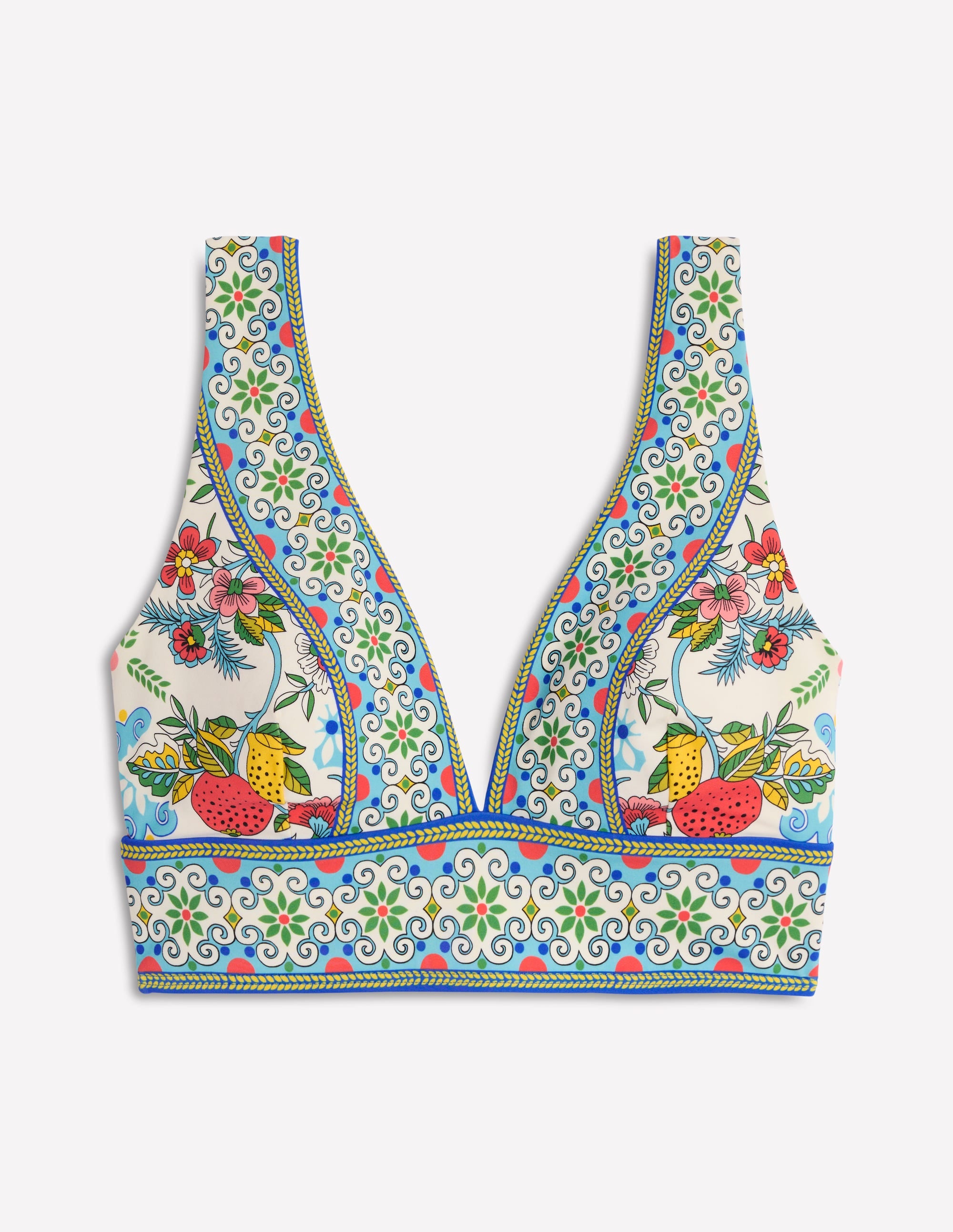 Porto V-neck Bikini Top-Multi, Citrus Vine Tile - Image 7