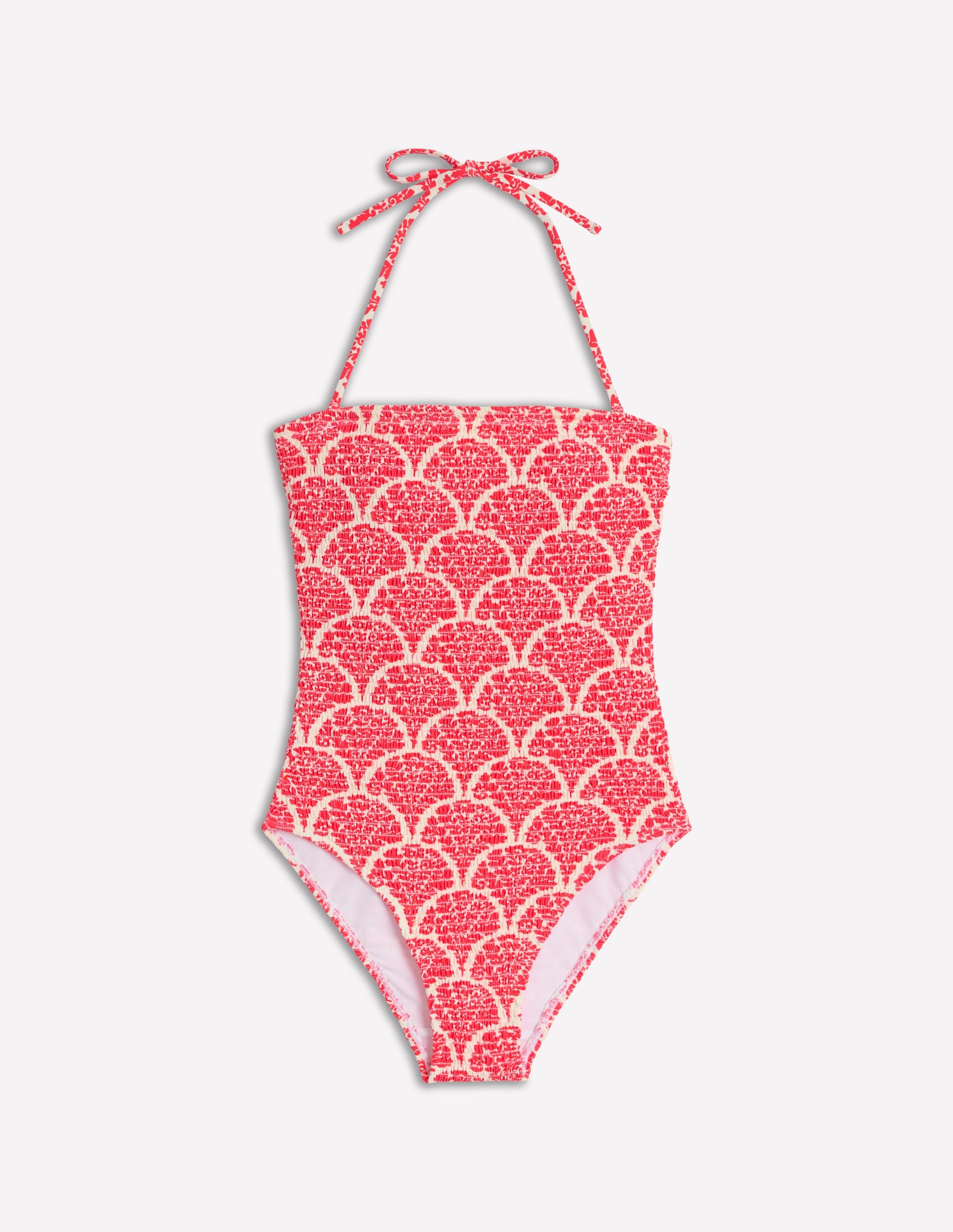 Milos Smocked Swimsuit-Jam Red, Blossomy - Image 7