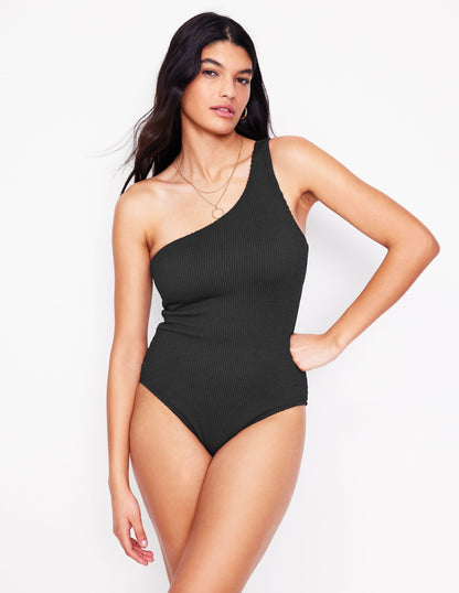 One Shoulder Swimsuit-Black-5