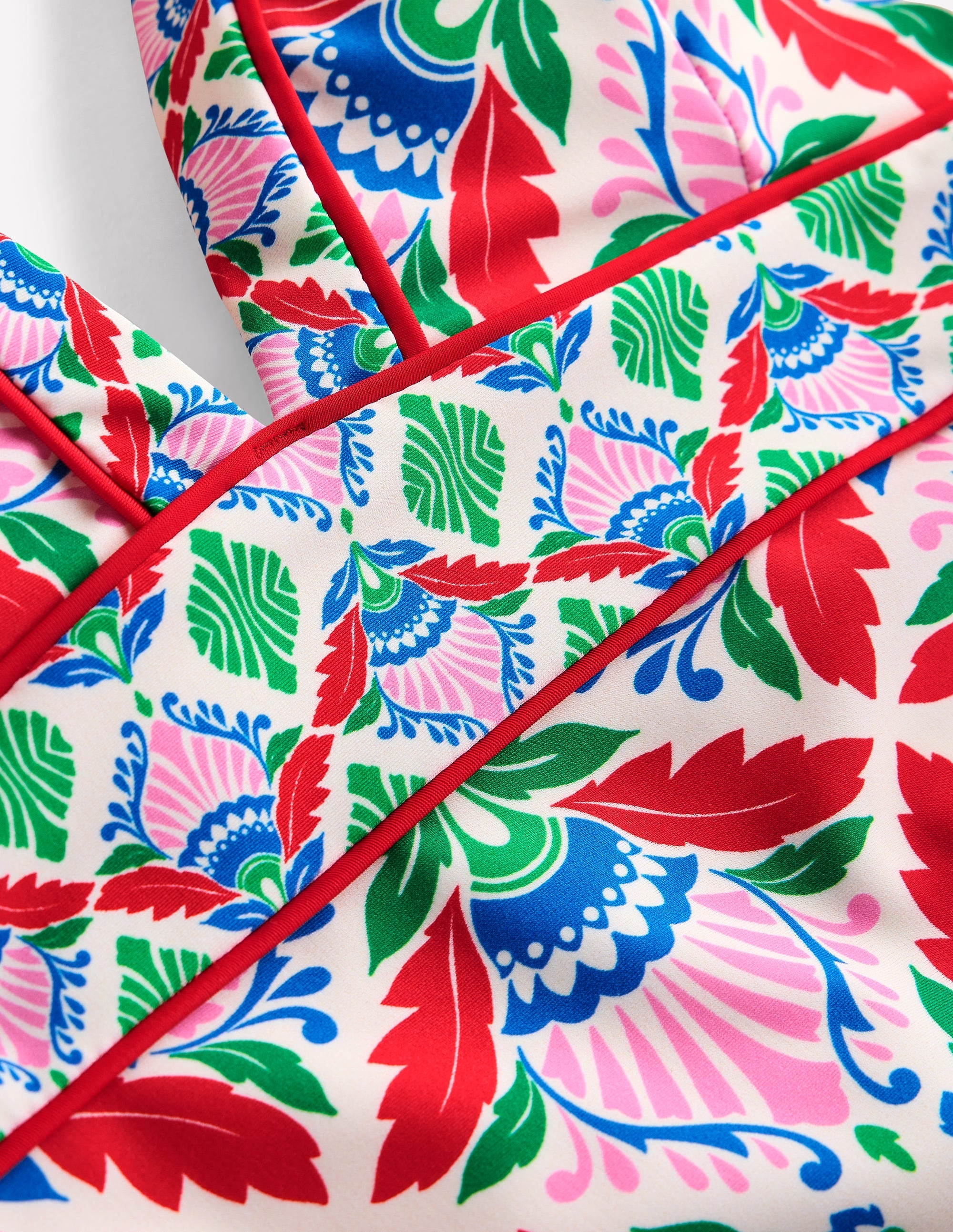 Kasos String V Neck Swimsuit-Multi, Ornate Thistle - Image 6