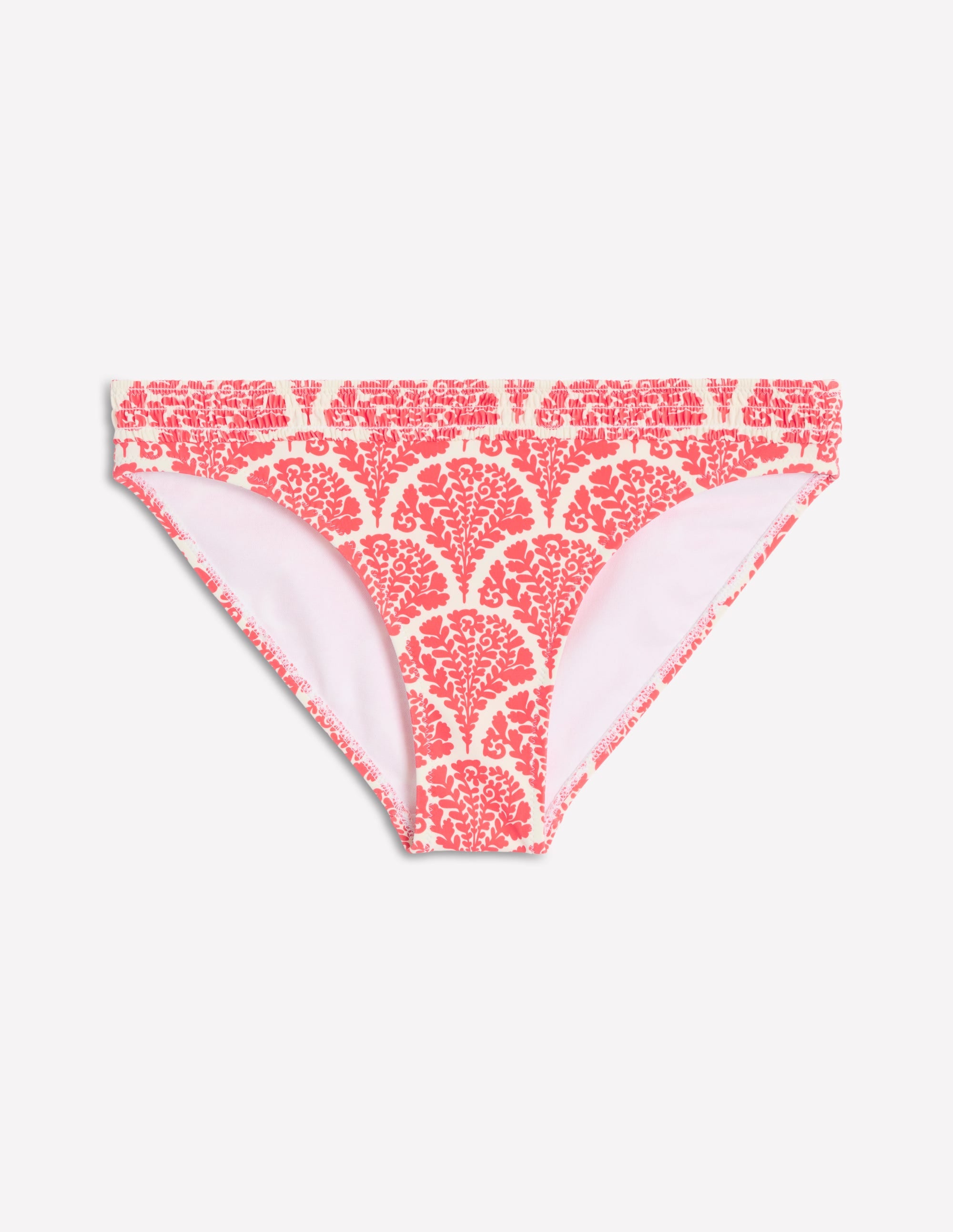 Milos Smocked Bikini Bottoms-Jam Red, Blossomy - Image 7