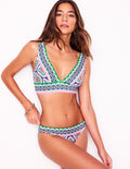 Porto Bikini Bottoms-Bright Blue, Botanic Blush