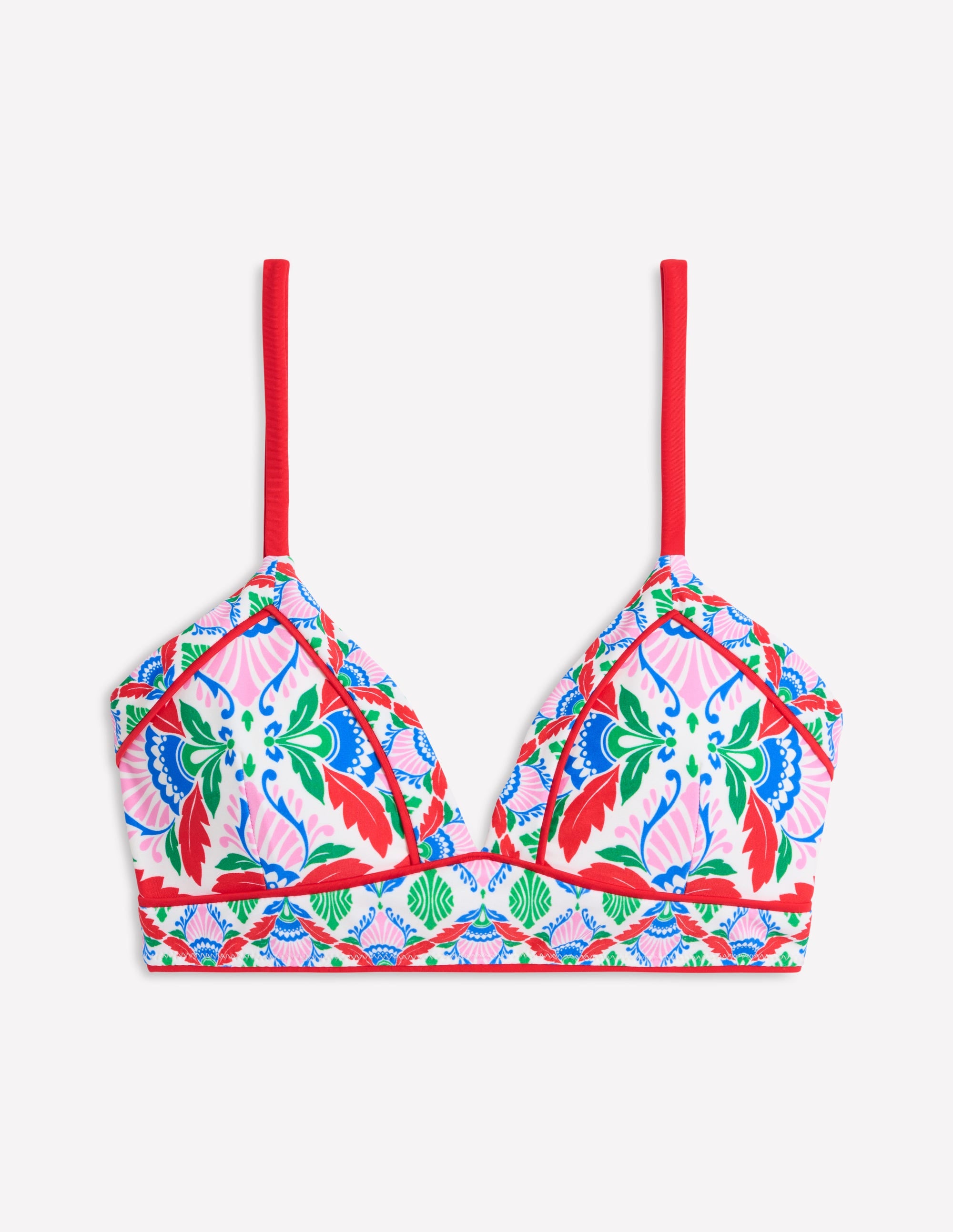 Kasos String V Neck Bikini Top-Multi, Ornate Thistle - Image 5