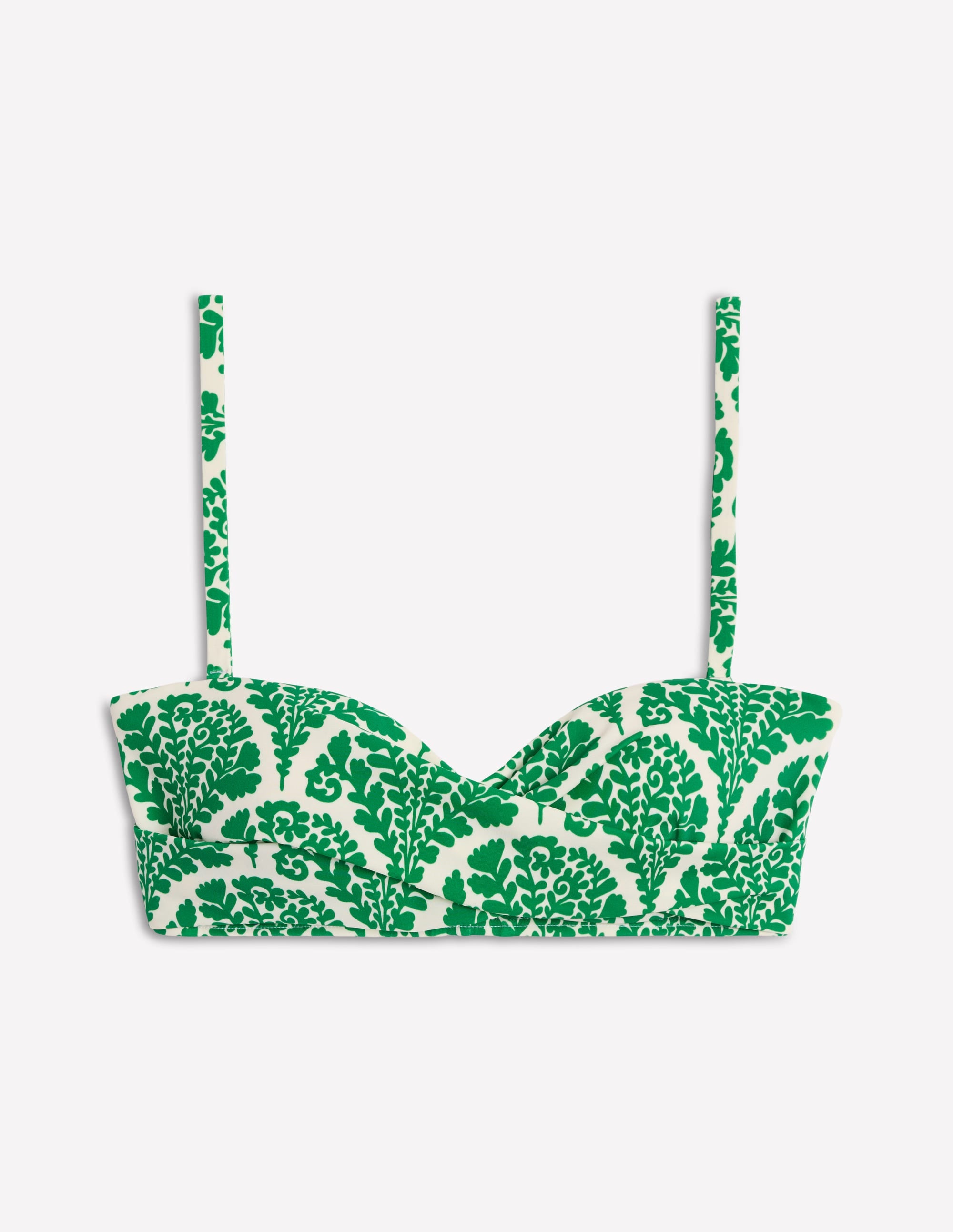 Andros Twist Front Bikini Top-Rich Emerald, Blossomy - Image 8