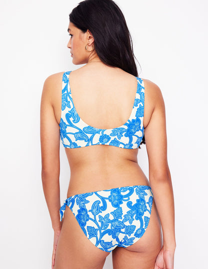 Tie Front Bikini Top-Cerulean Blue, Paisley Whirl-6
