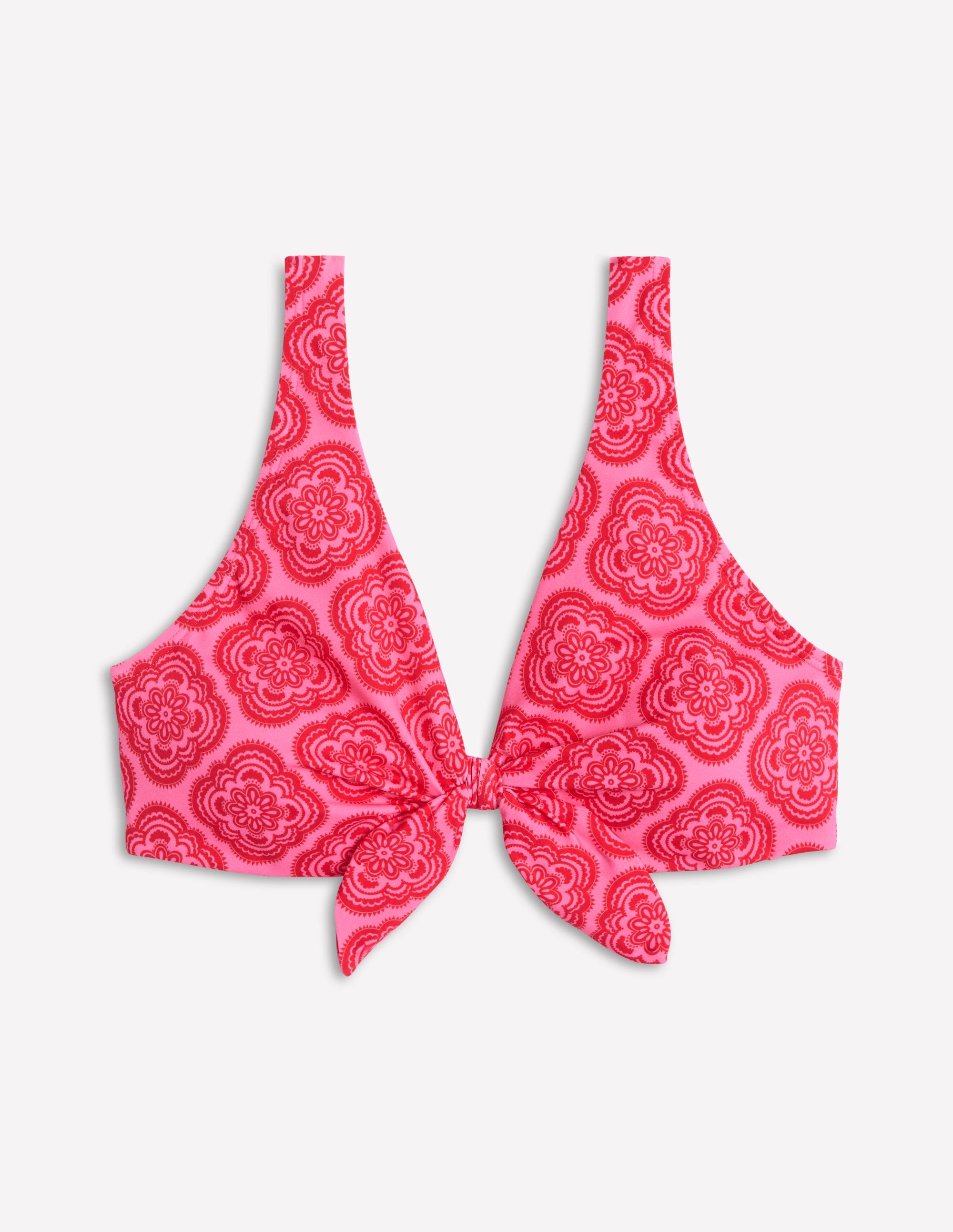 Tie Front Bikini Top-Pink Rose, Botanic Blush - Image 7