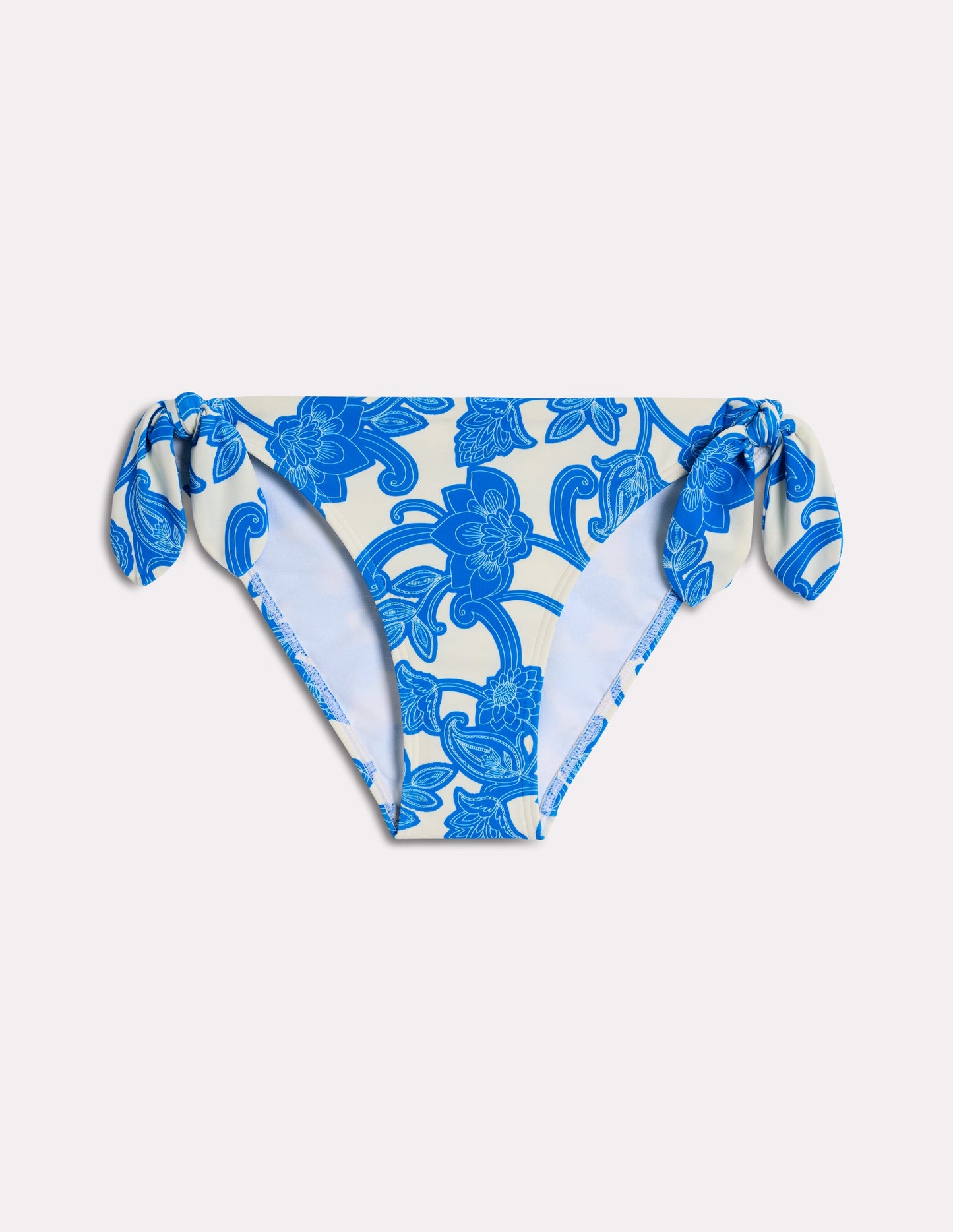 Tie Side Bikini Bottoms-Cerulean Blue, Paisley Whirl