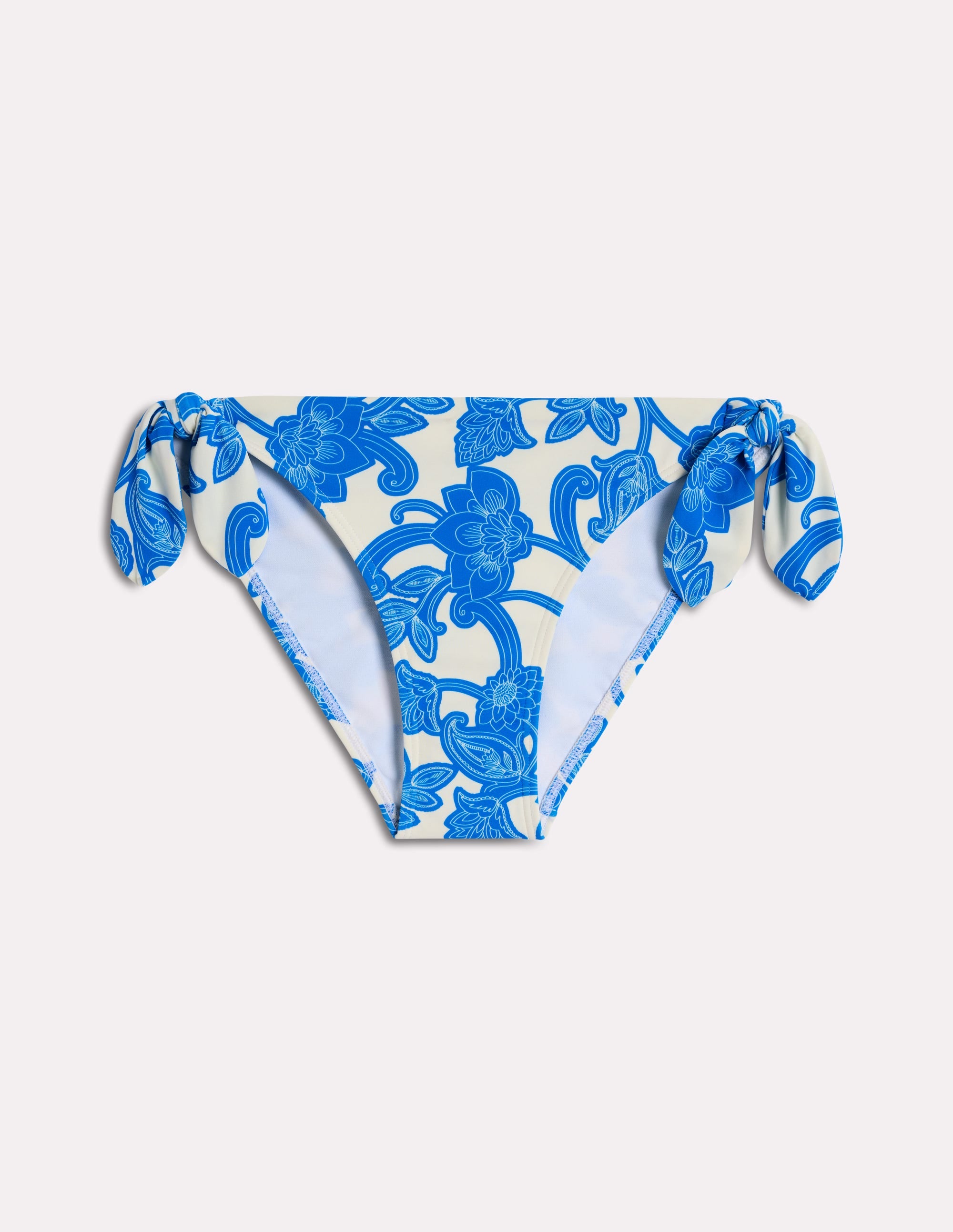 Tie Side Bikini Bottoms-Cerulean Blue, Paisley Whirl - Image 7