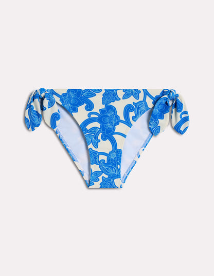 Tie Side Bikini Bottoms-Cerulean Blue, Paisley Whirl-7