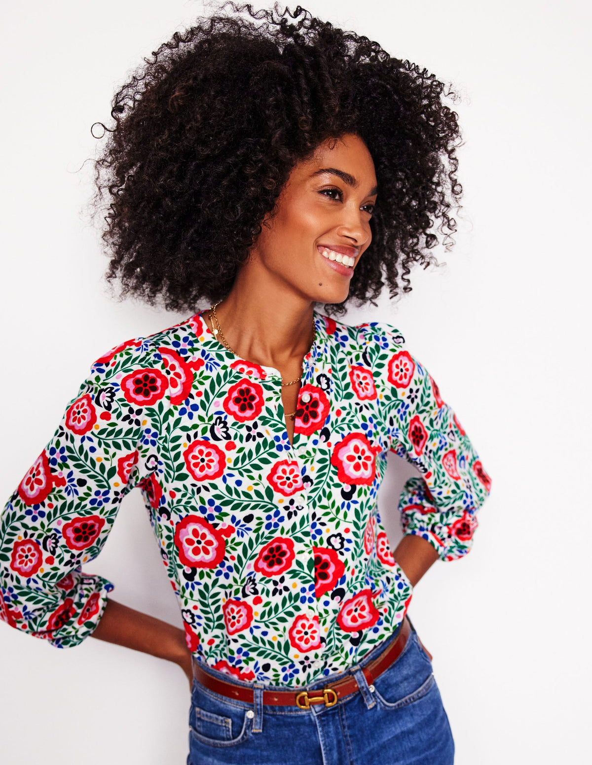 Marina Jersey Shirt-Multi, Foliage Scatter - Image 4