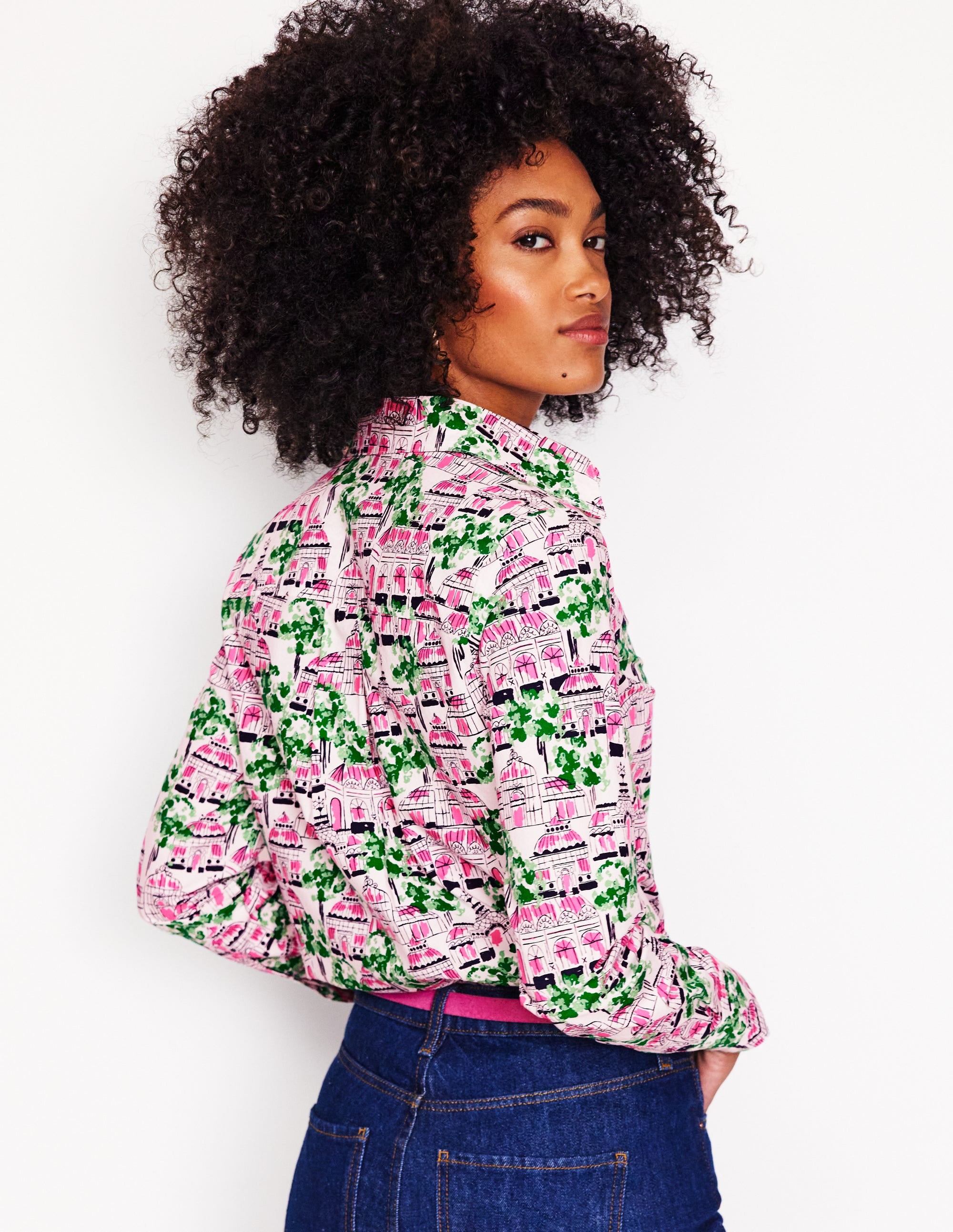 Sienna Cotton Shirt-Ivory, Botanical Greenhouse - Image 3