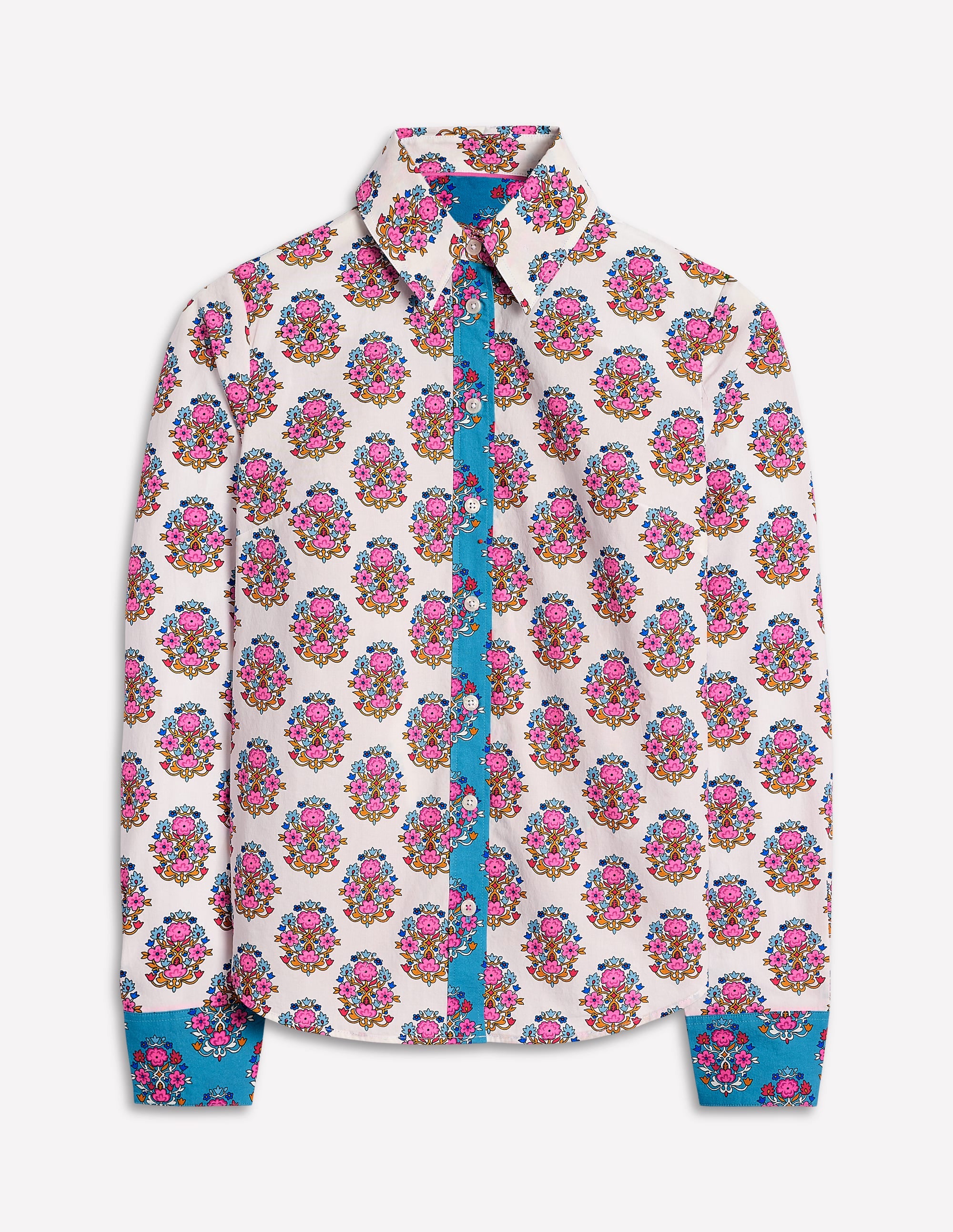Sienna Cotton Shirt-Ivory, Wildflower Stamp - Image 6
