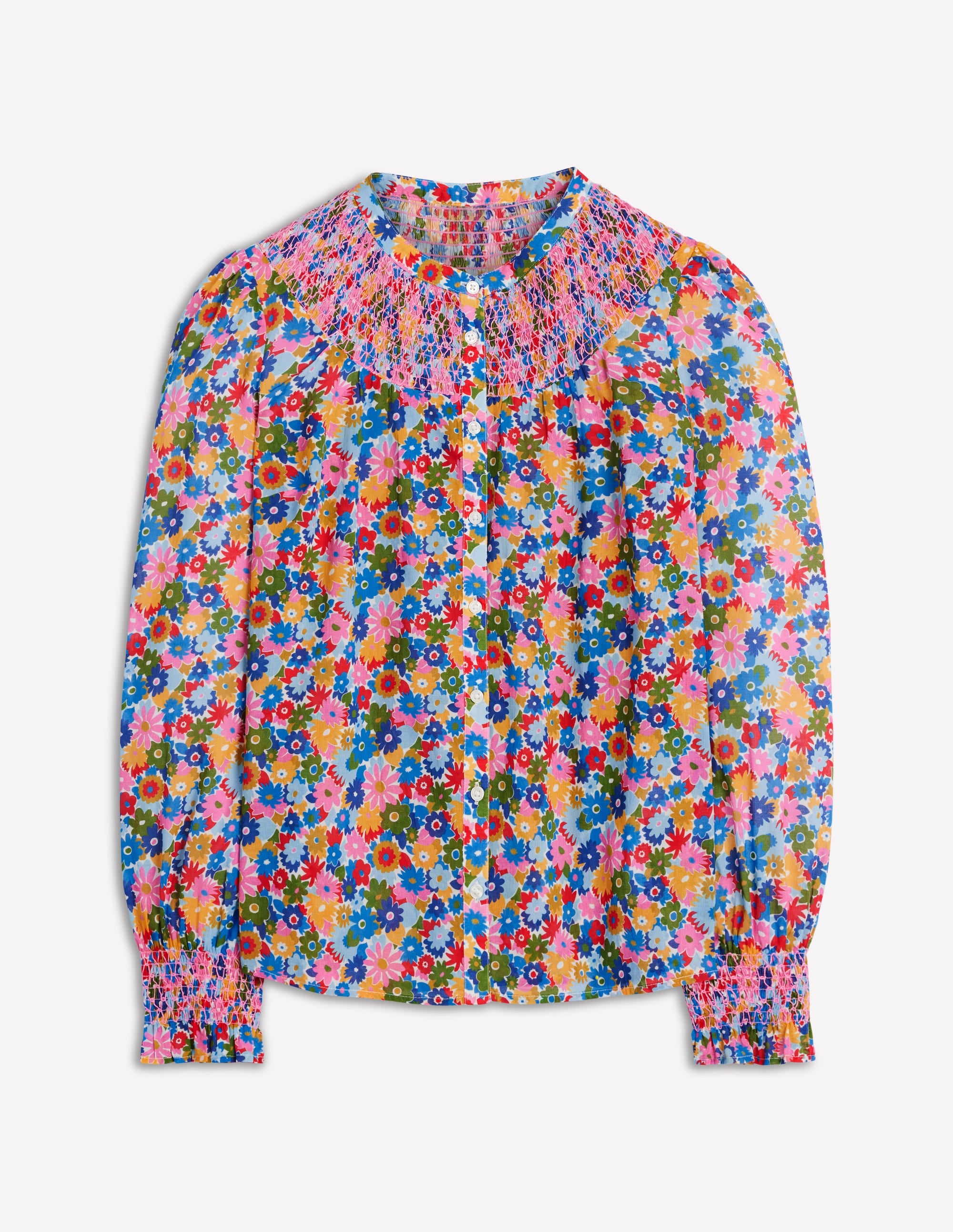 Effie Smocked Blouse-Multi, Paintbox Ditsy - Image 7