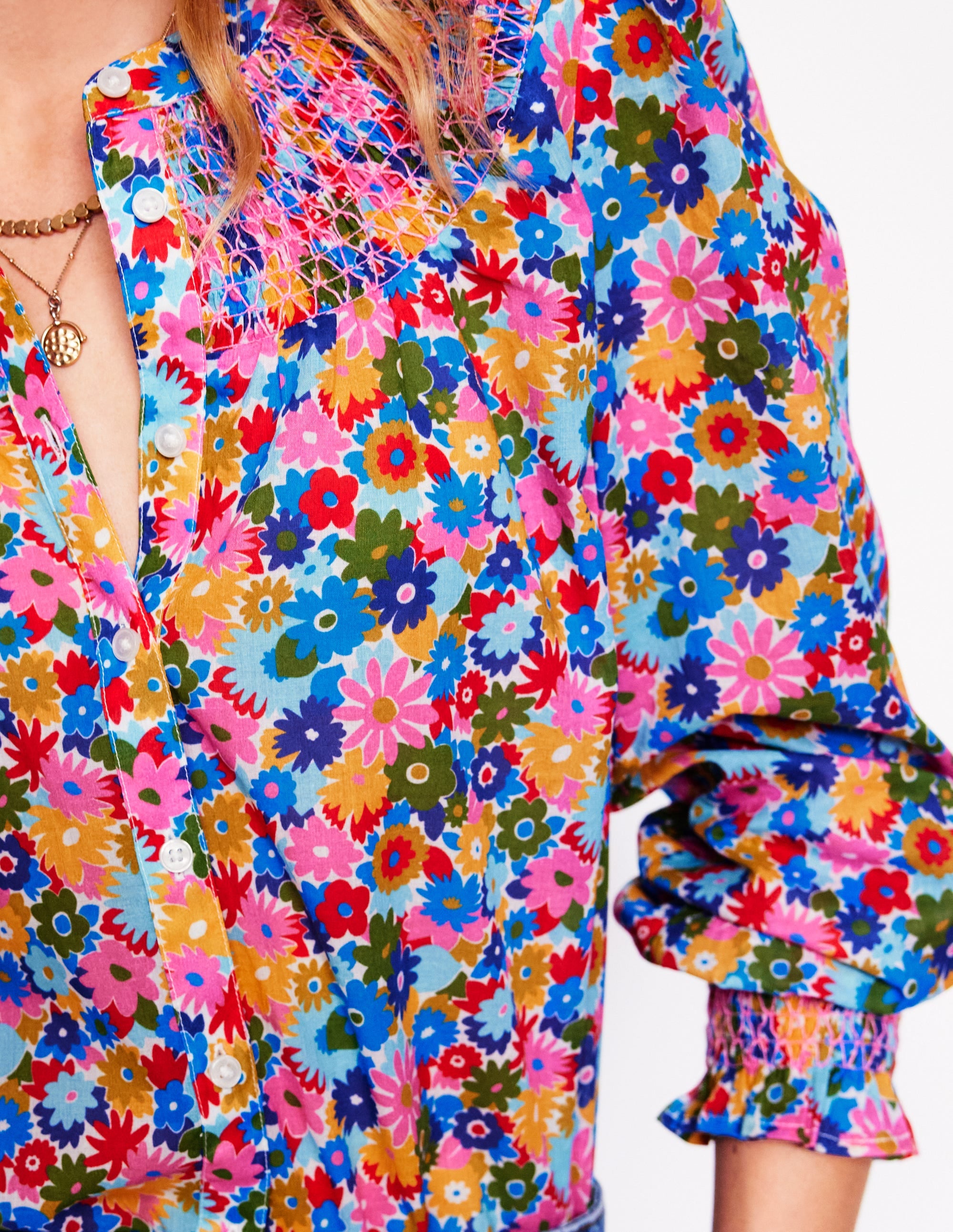 Effie Smocked Blouse-Multi, Paintbox Ditsy - Image 4