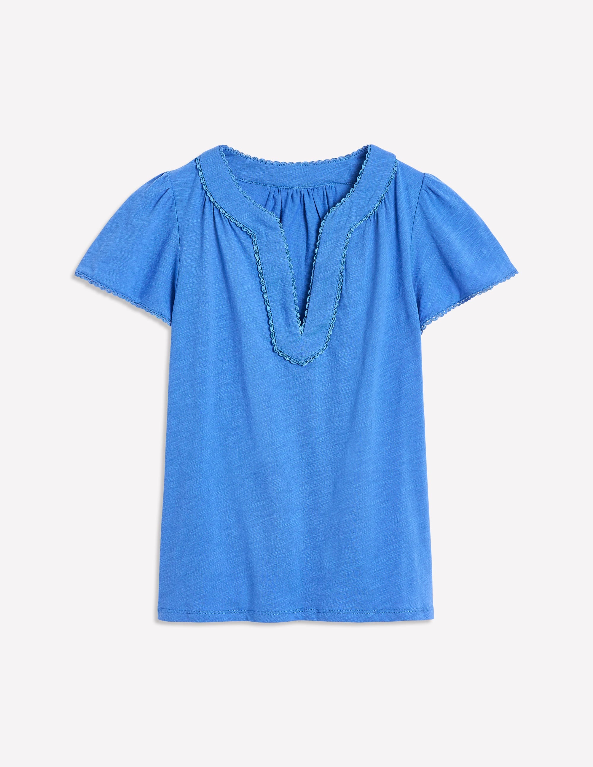 Ava Short Sleeve Top-Peacock Plume Blue - Image 5