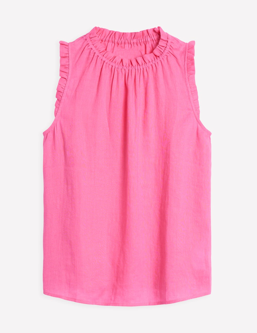 Sophie Ruffle Linen Top-Pink Rose - Image 5