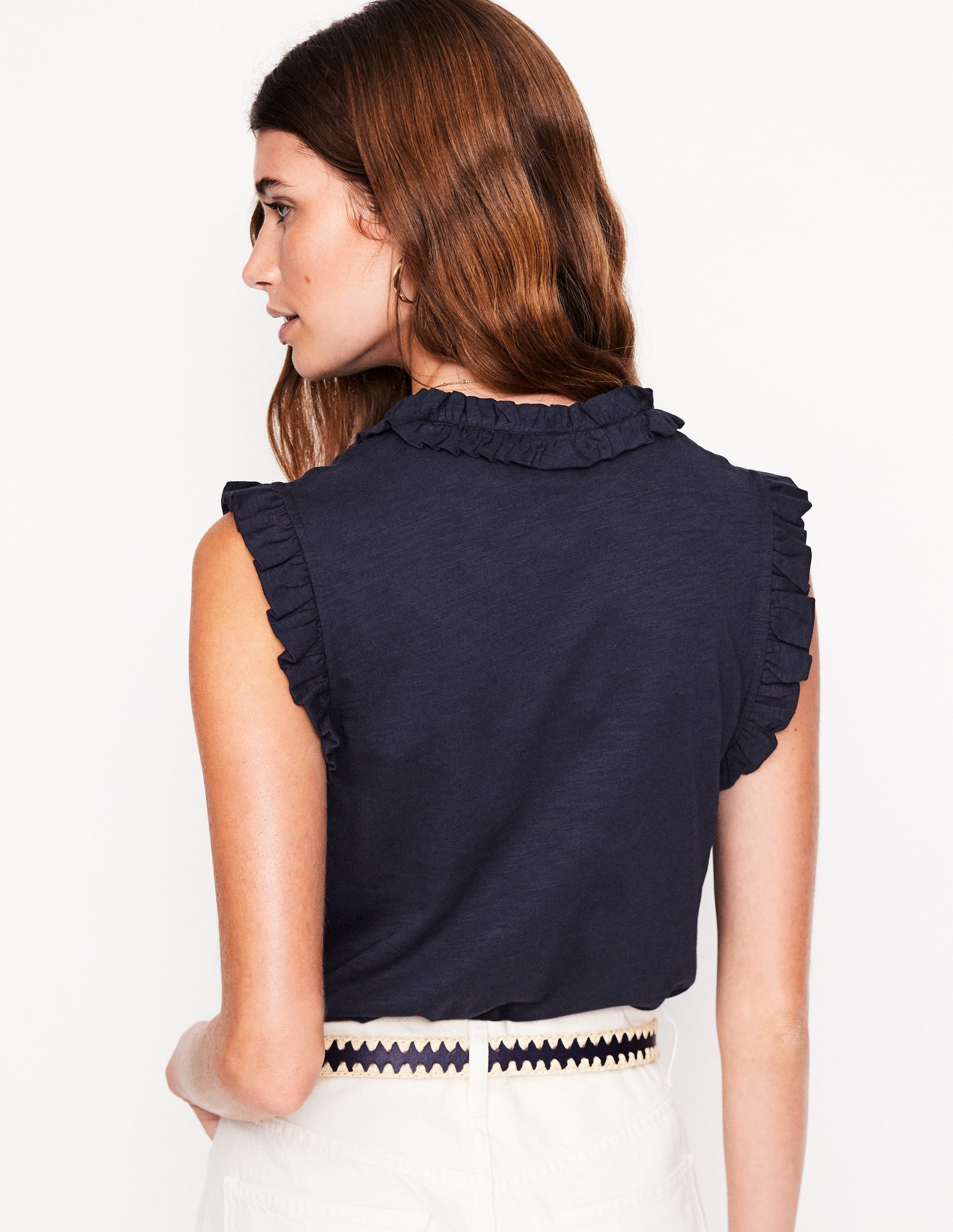 Lola Sleeveless Top-Navy-3