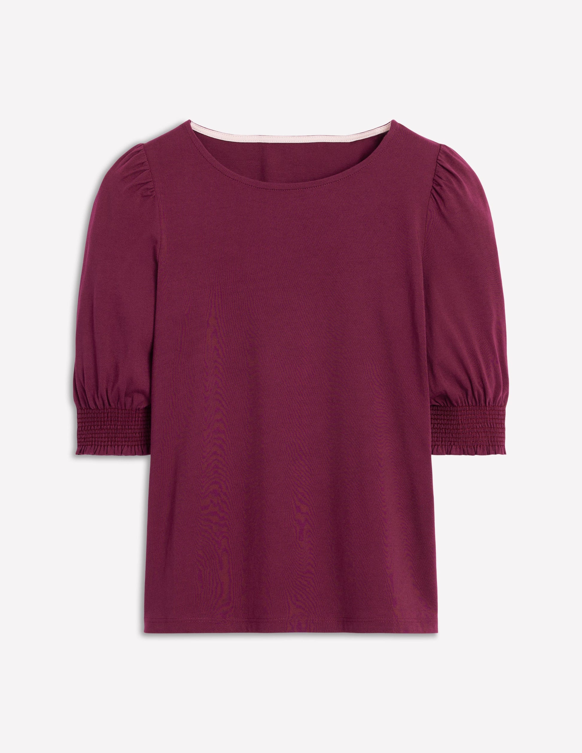 Short Sleeve Smocked Cuff Top-Deep Wisteria-4