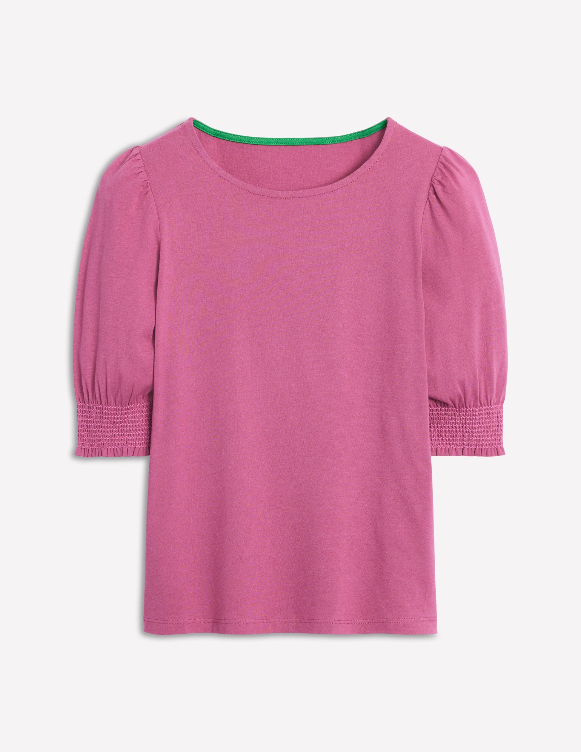 Short Sleeve Smocked Cuff Top-Purple Damson-6