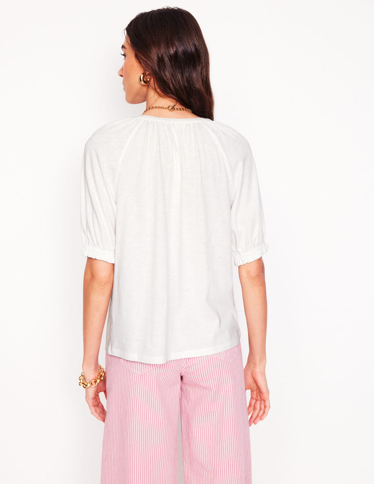 Isla Jersey Shirt-White - Image 3