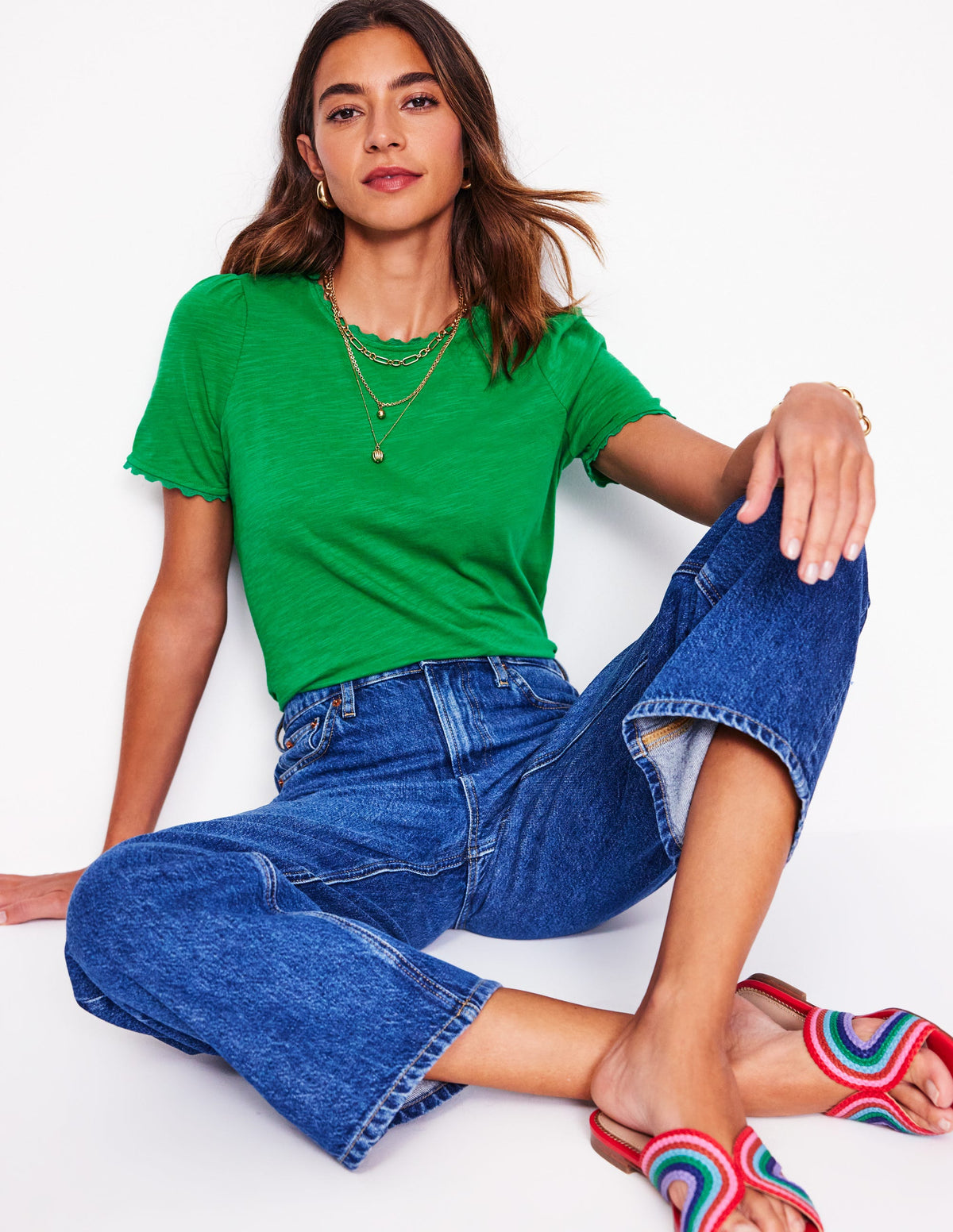 Ali Ricrac T-shirt-Rich Emerald - Image 1