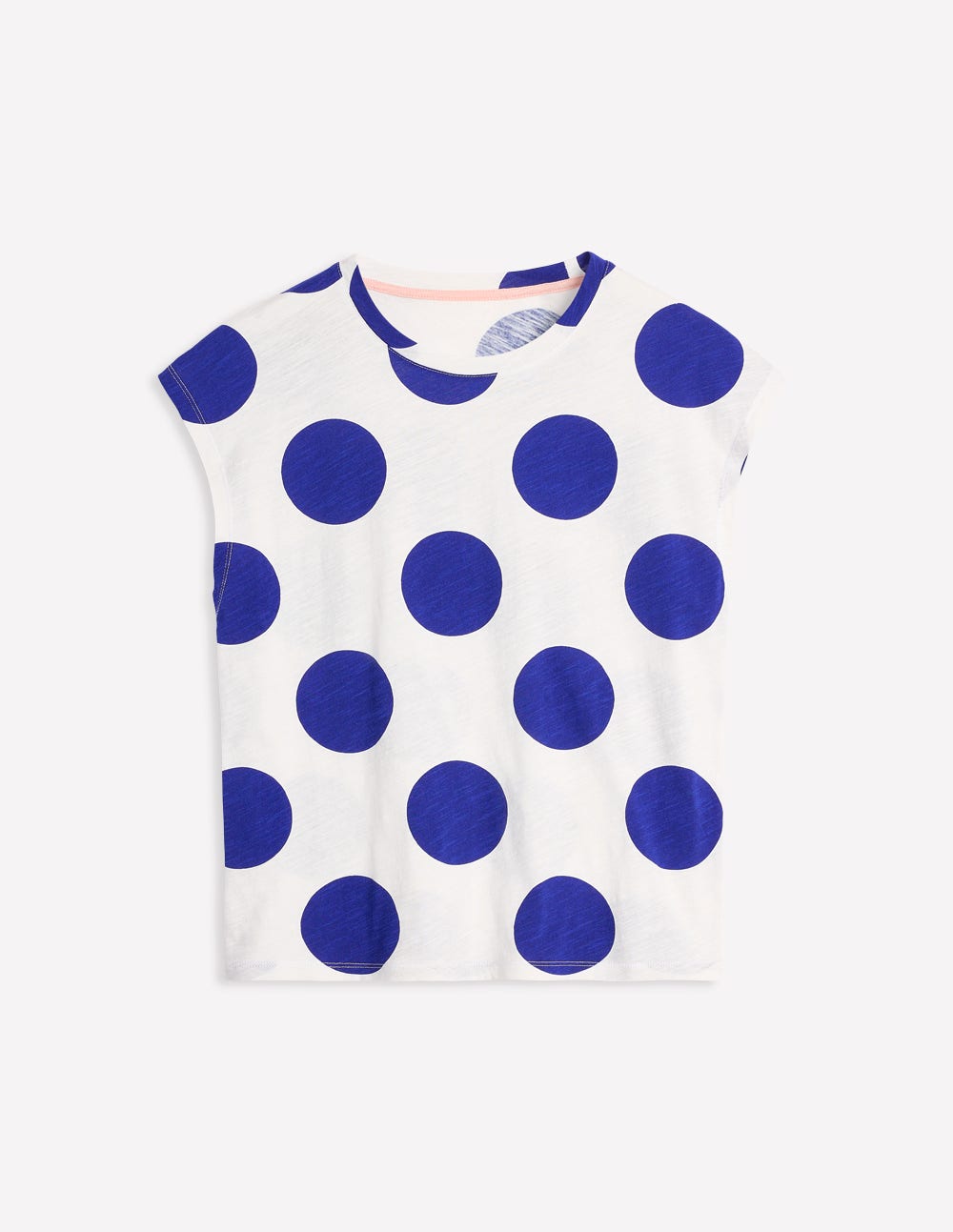 Louisa Slub T-Shirt-Bright Blue, Spot - Image 5