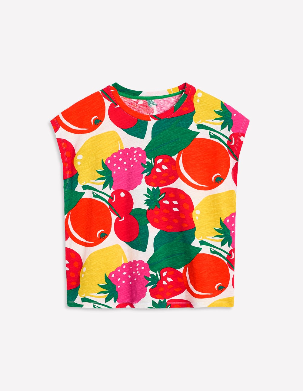 Louisa Cotton Slub T-shirt-Multi, Summer Fruits - Image 5
