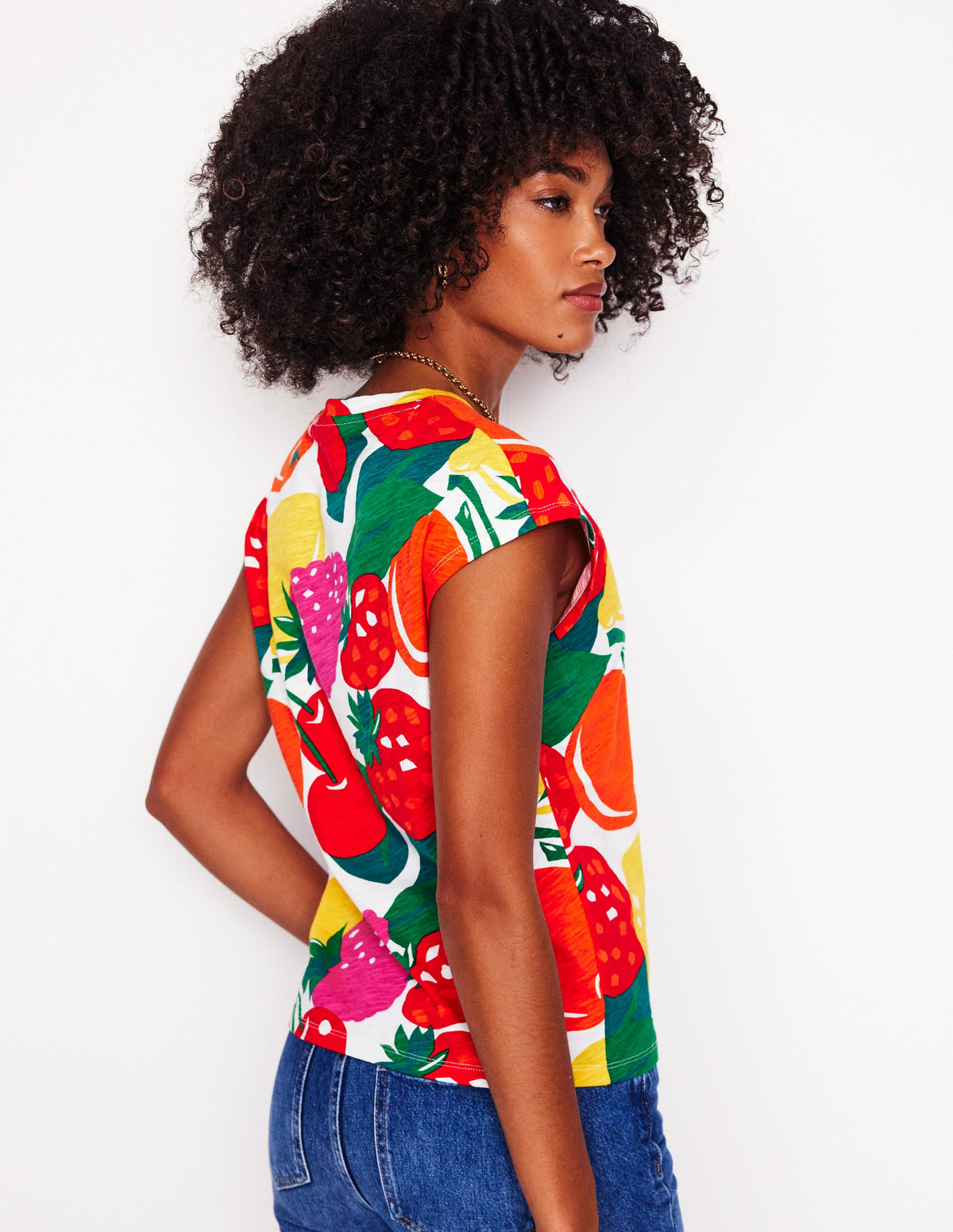 Louisa Cotton Slub T-shirt-Multi, Summer Fruits - Image 3