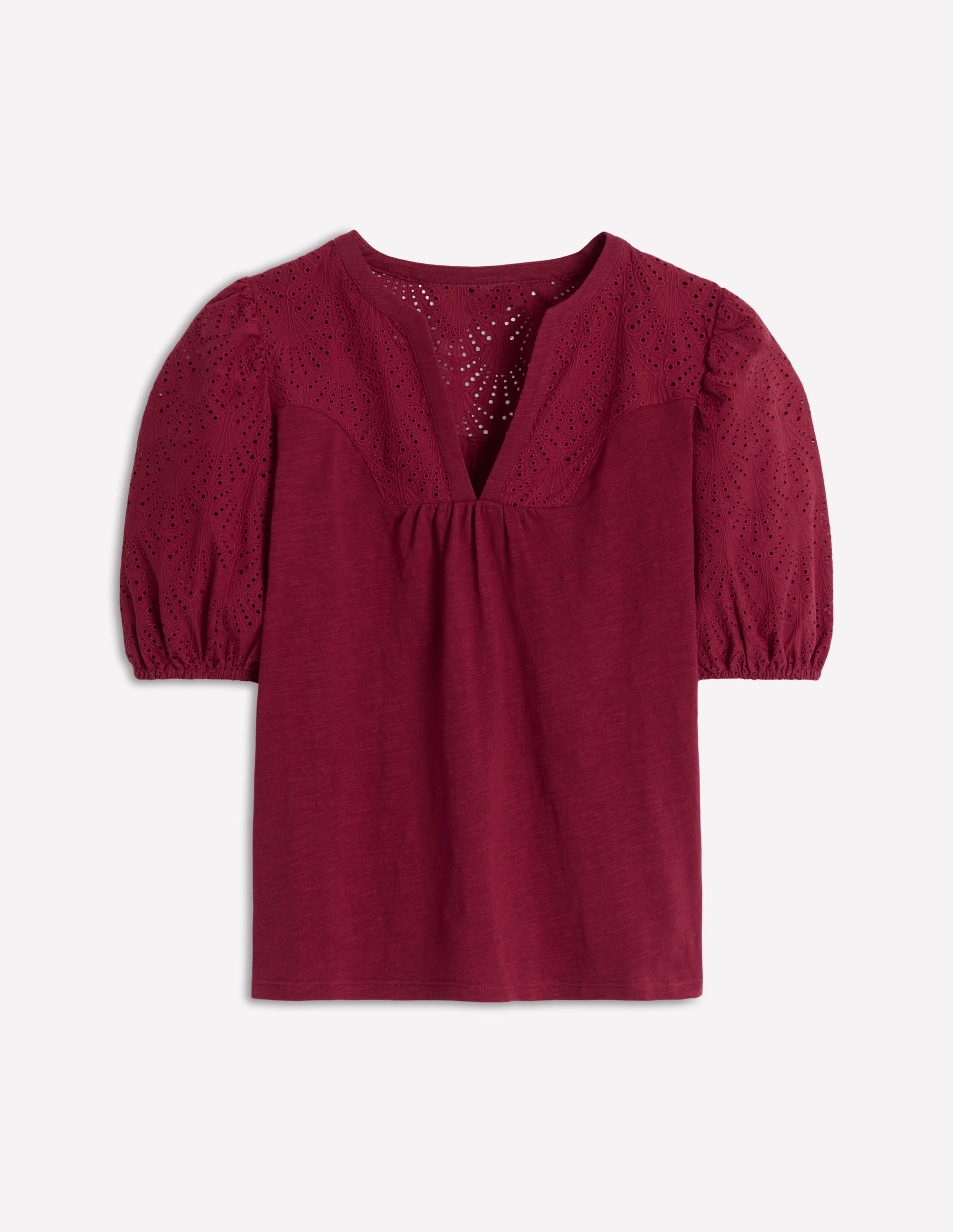 Dolly Broderie Top-Garnet Red - Image 5