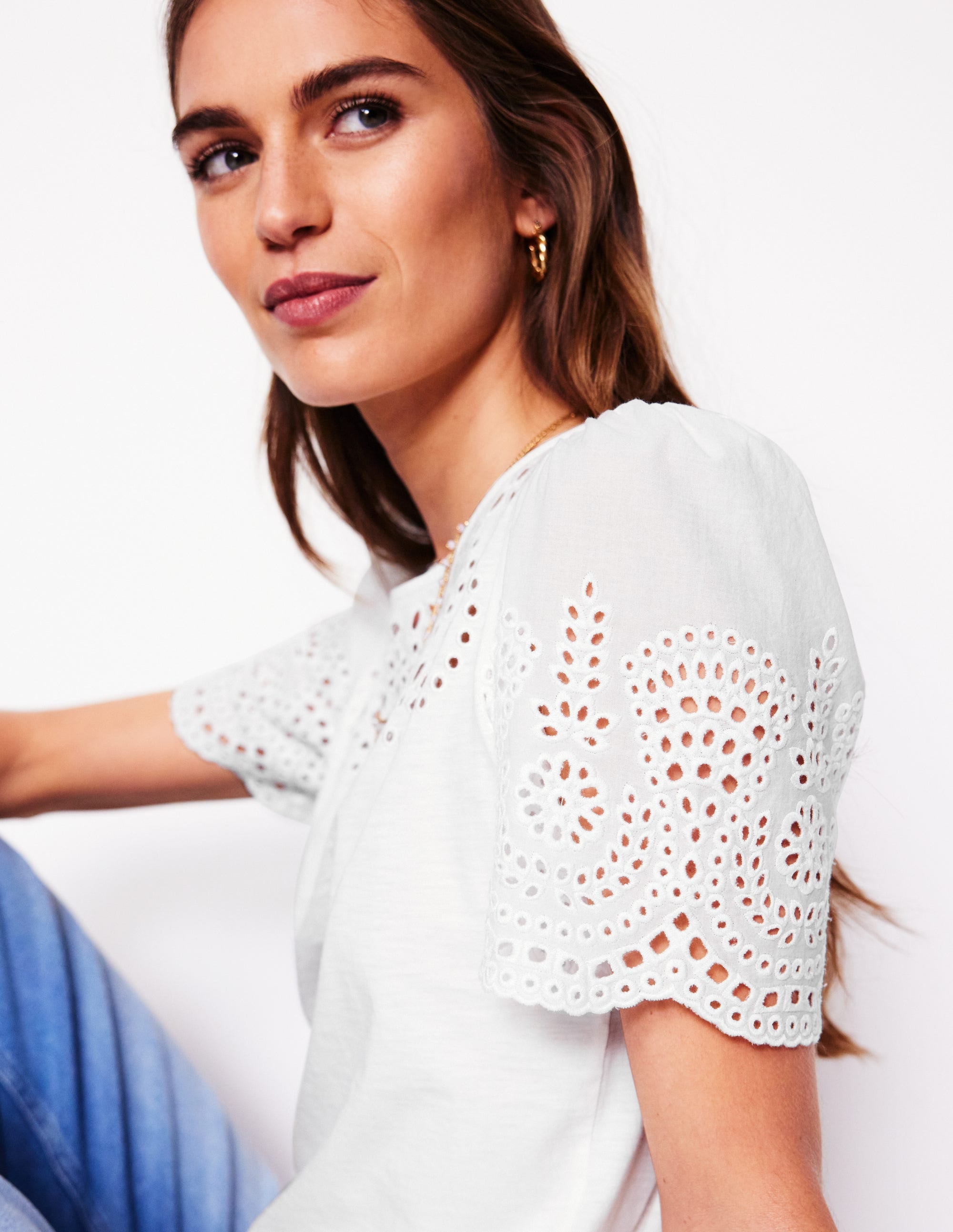 Isabel Broderie Top-White - Image 5