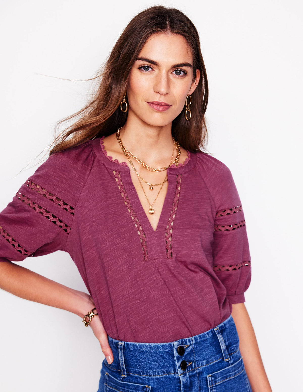 Maisy Rikrak Trim Top-Violet Quartz - Image 2