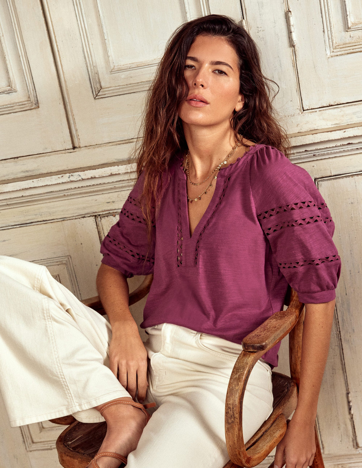Maisy Rikrak Trim Top-Violet Quartz - Image 1