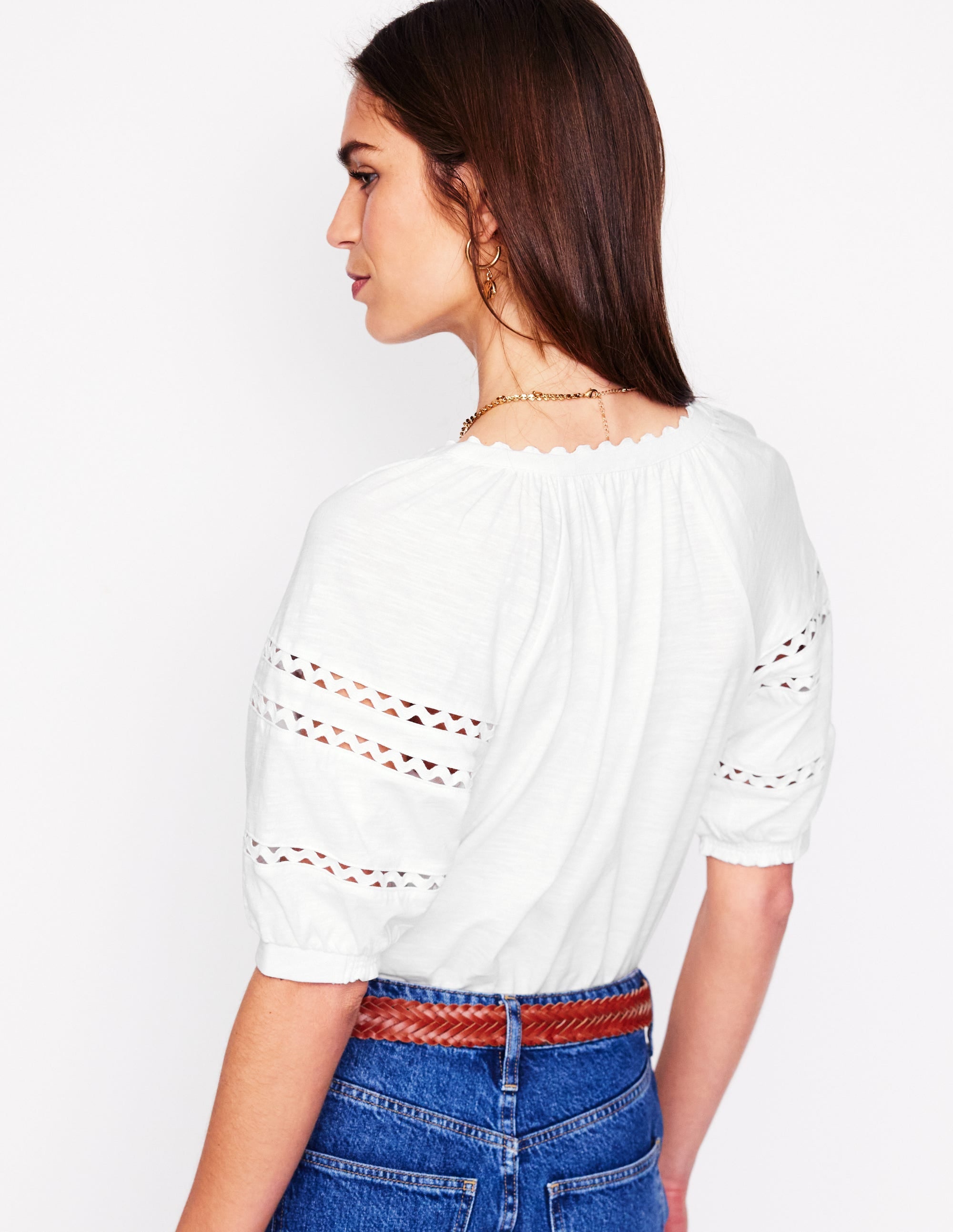 Maisy Rikrak Trim Top-White - Image 4