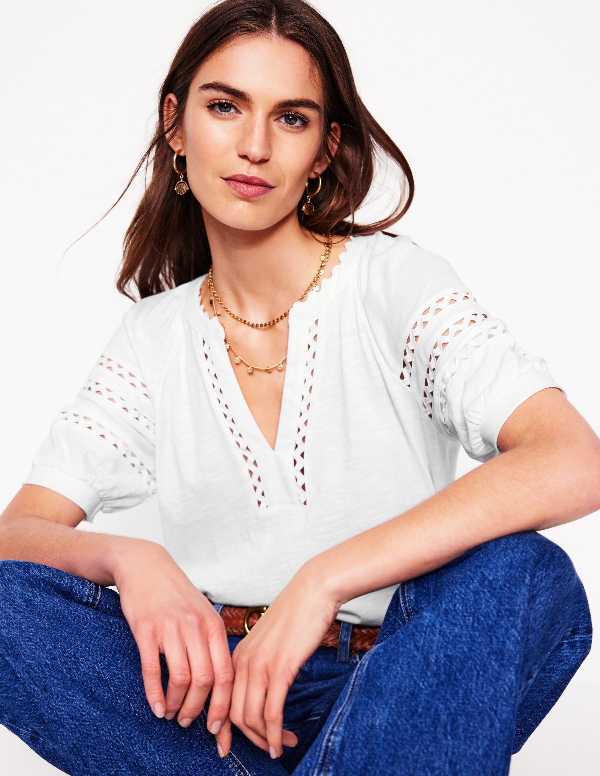 Maisy Rikrak Trim Top-White - Image 5
