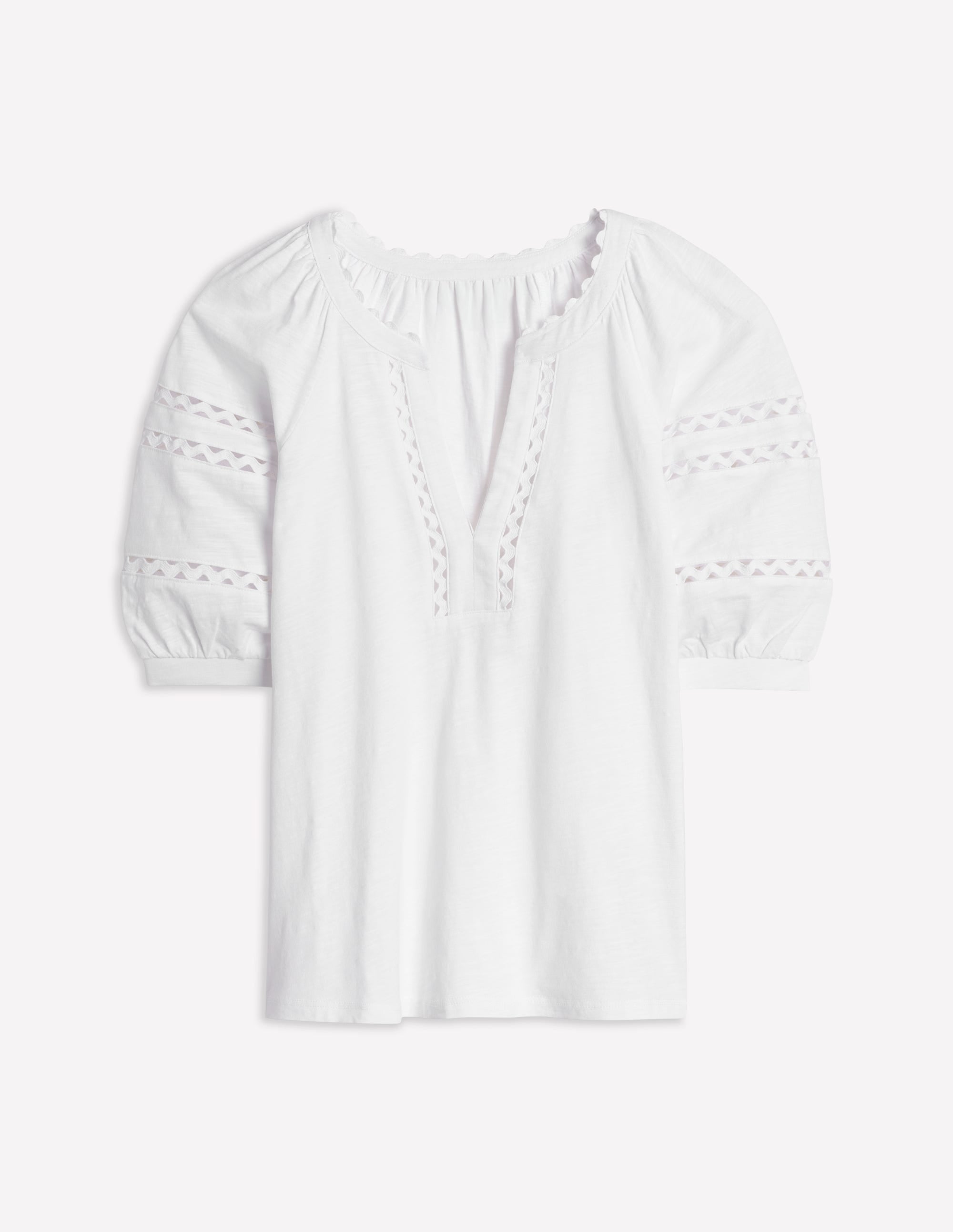 Maisy Rikrak Trim Top-White - Image 6