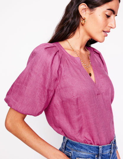 Brooke Linen Top-Purple Damson-2