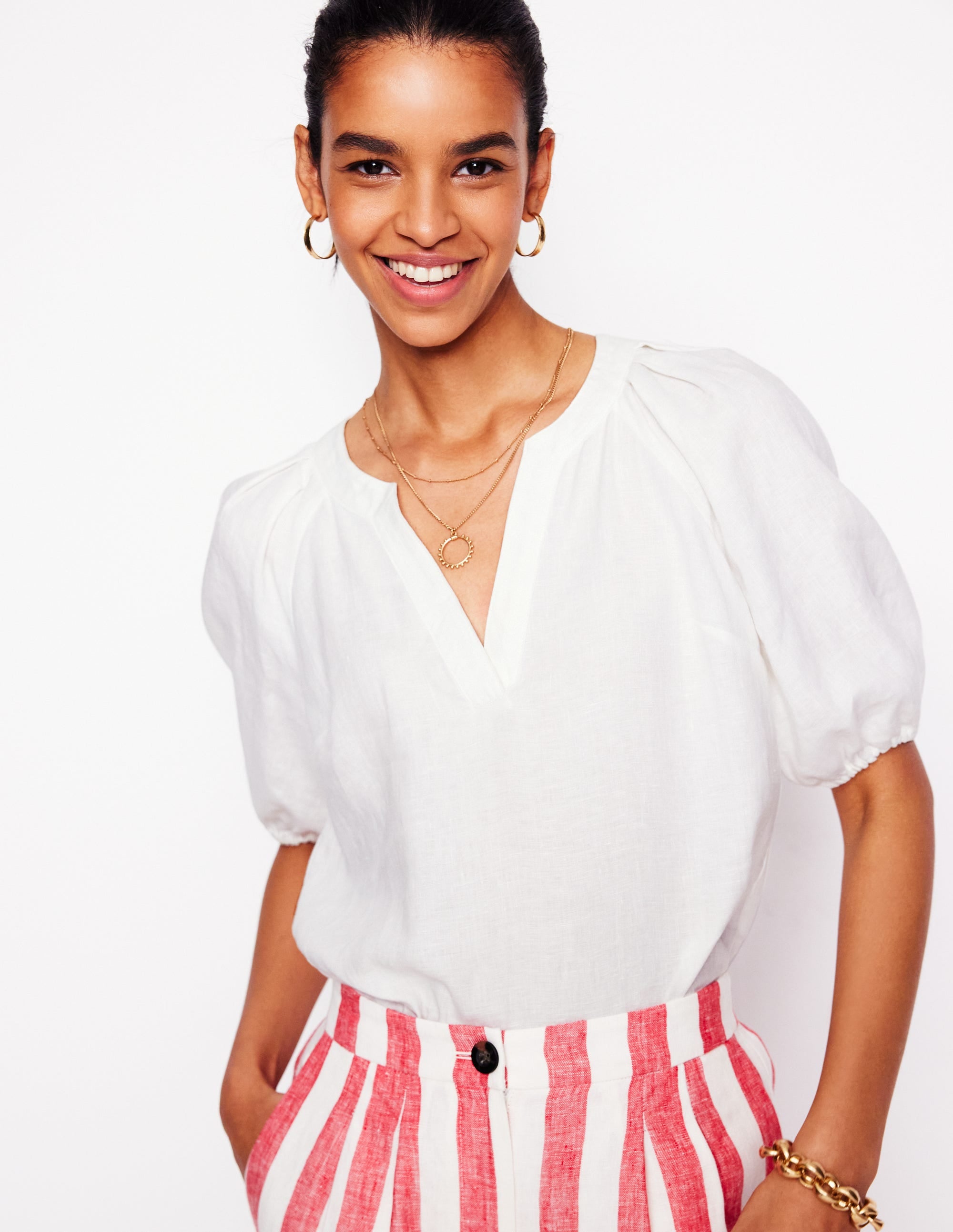 Brooke Linen Top-White - Image 7