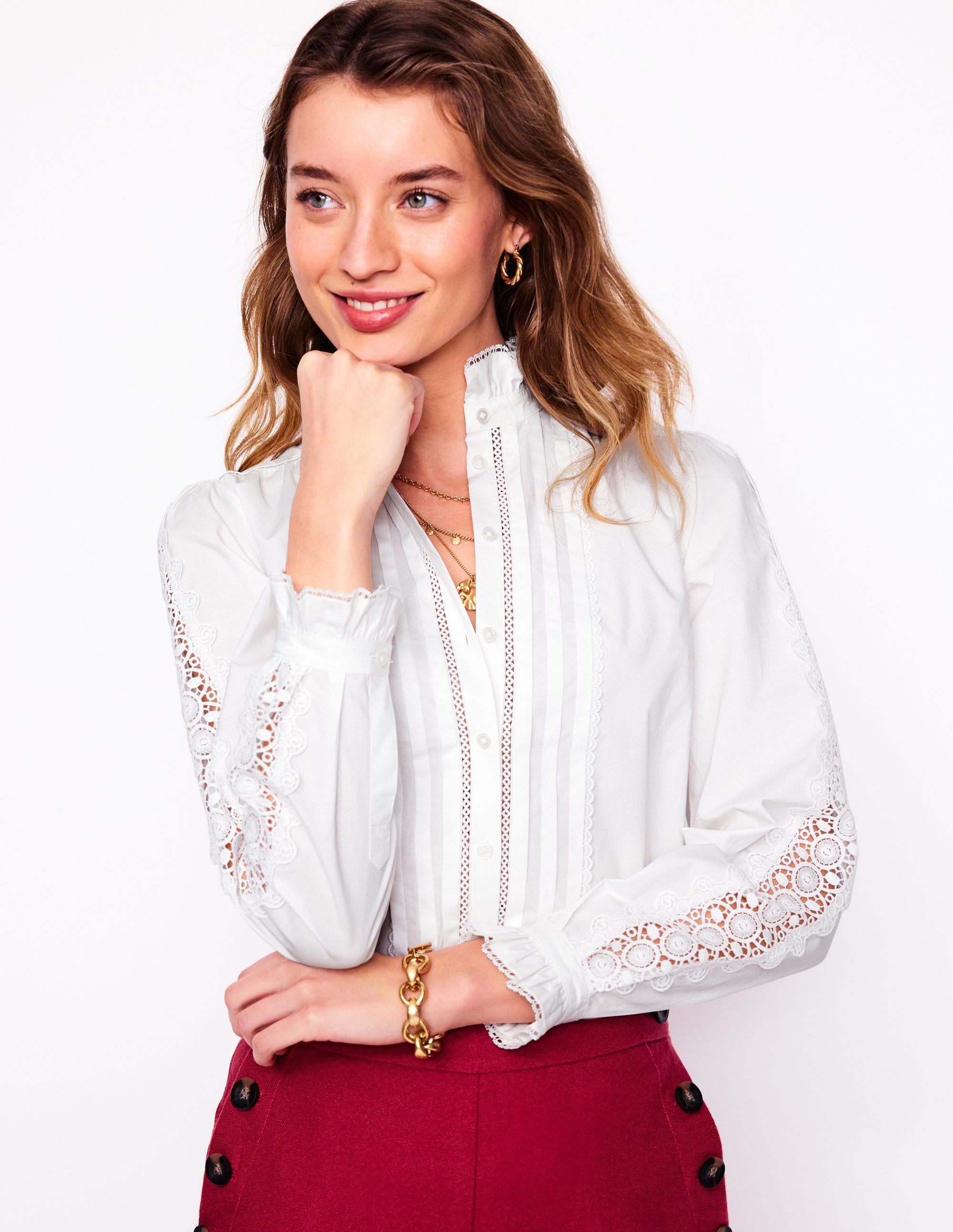 Felicity Lace Blouse-White - Image 1