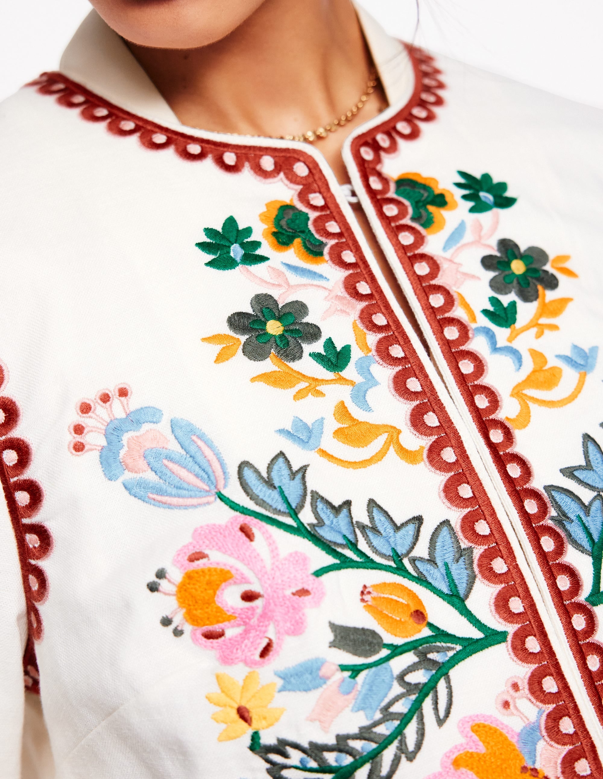 Embroidered Item Jacket-Ivory, Tulip Fusion - Image 3