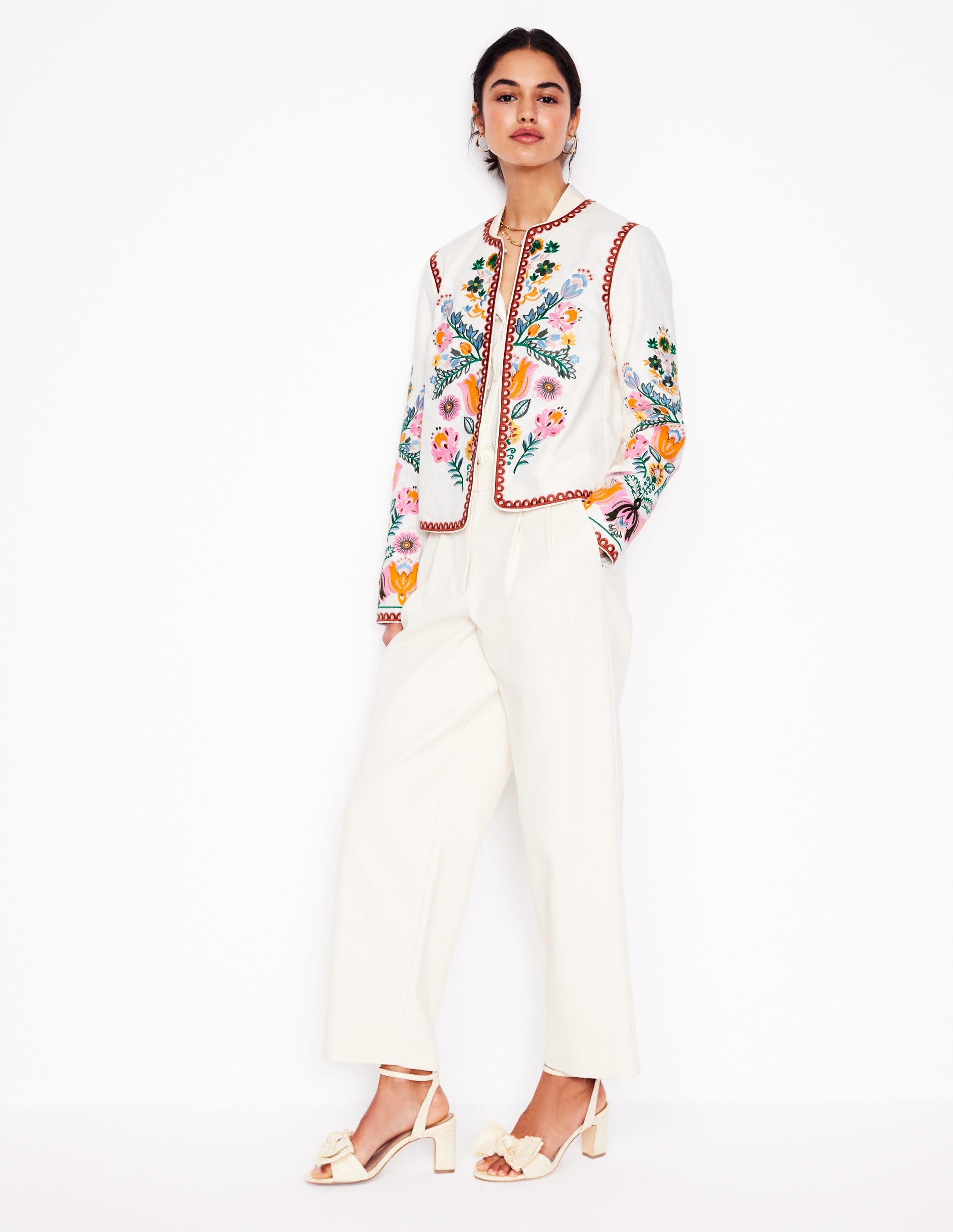 Embroidered Item Jacket-Ivory, Tulip Fusion - Image 5