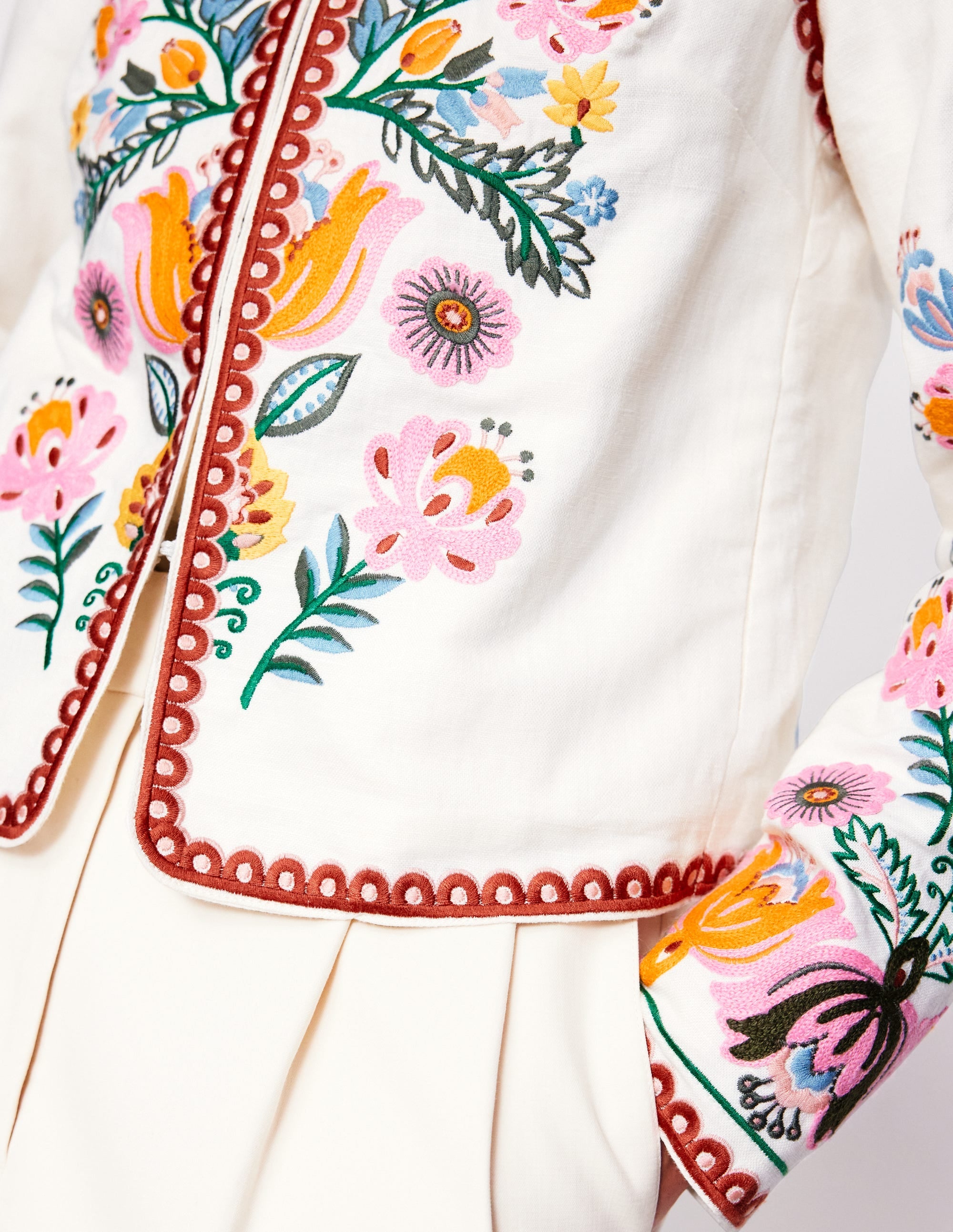 Embroidered Item Jacket-Ivory, Tulip Fusion - Image 6