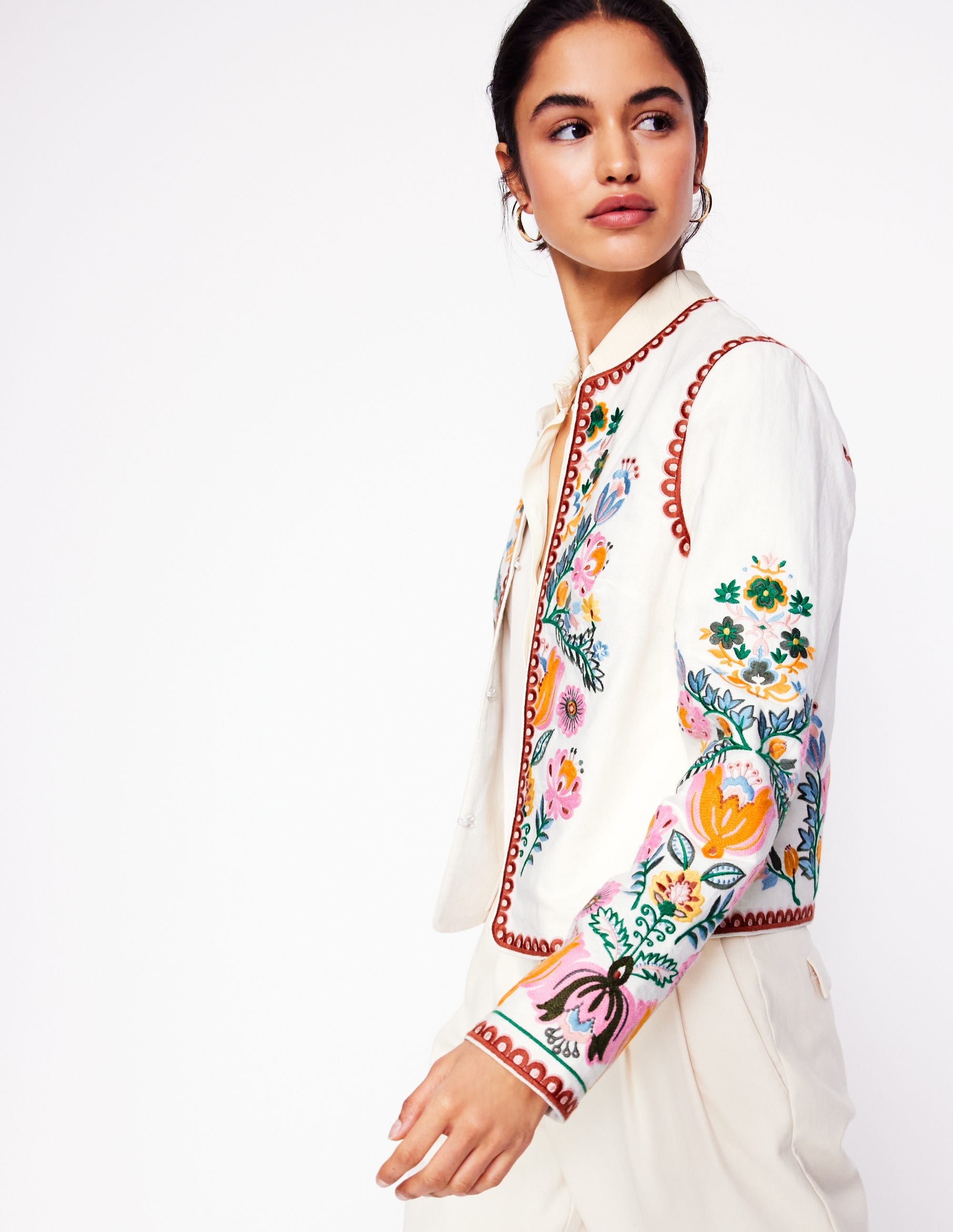 Embroidered Item Jacket-Ivory, Tulip Fusion - Image 7