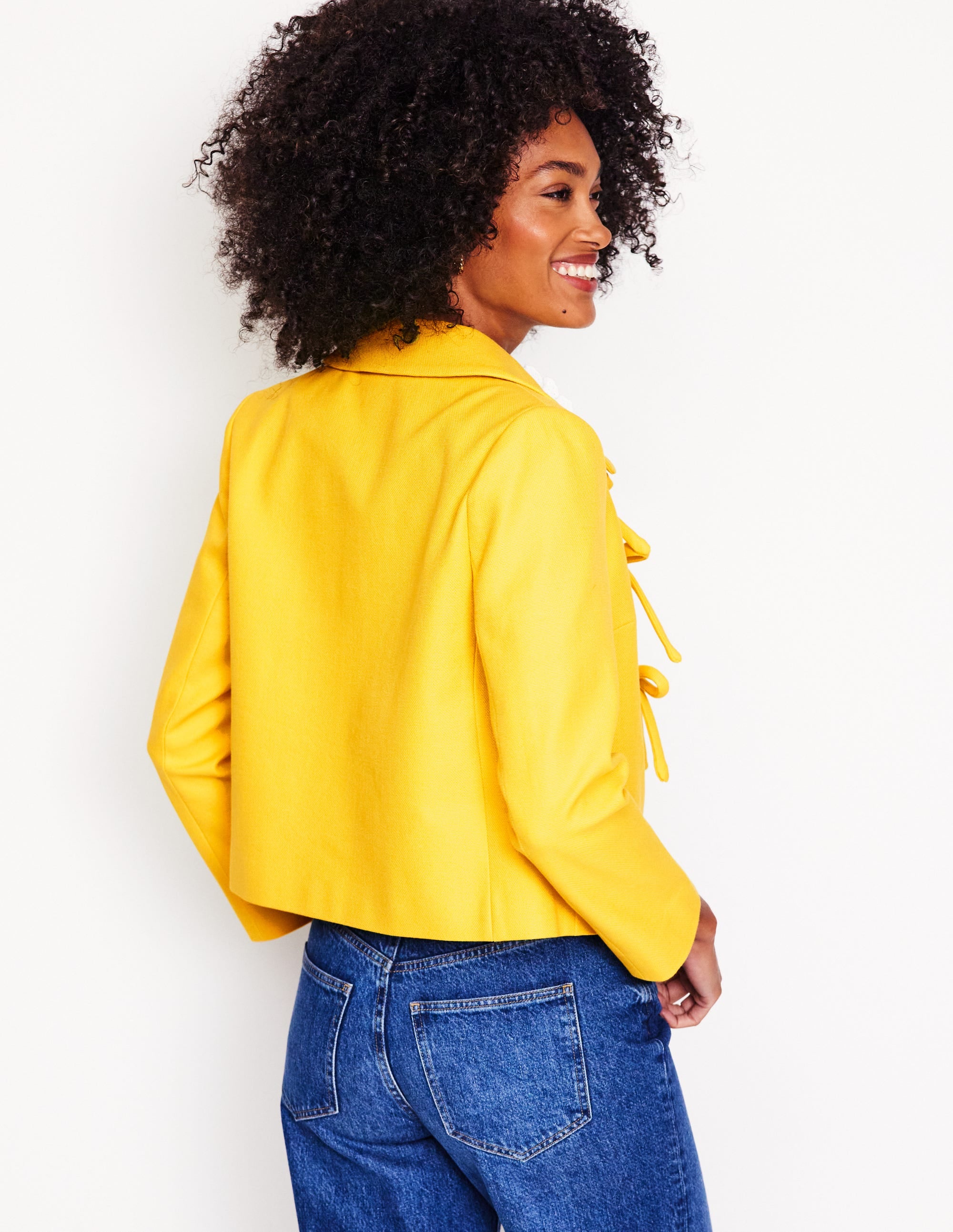 Rye Cotton Bow Jacket-Pineapple Yellow - Image 4