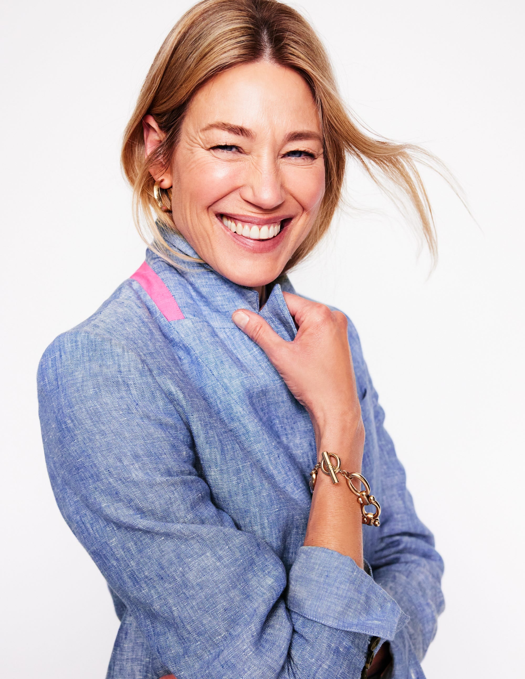 Stamford Linen Blazer-Chambray - Image 1