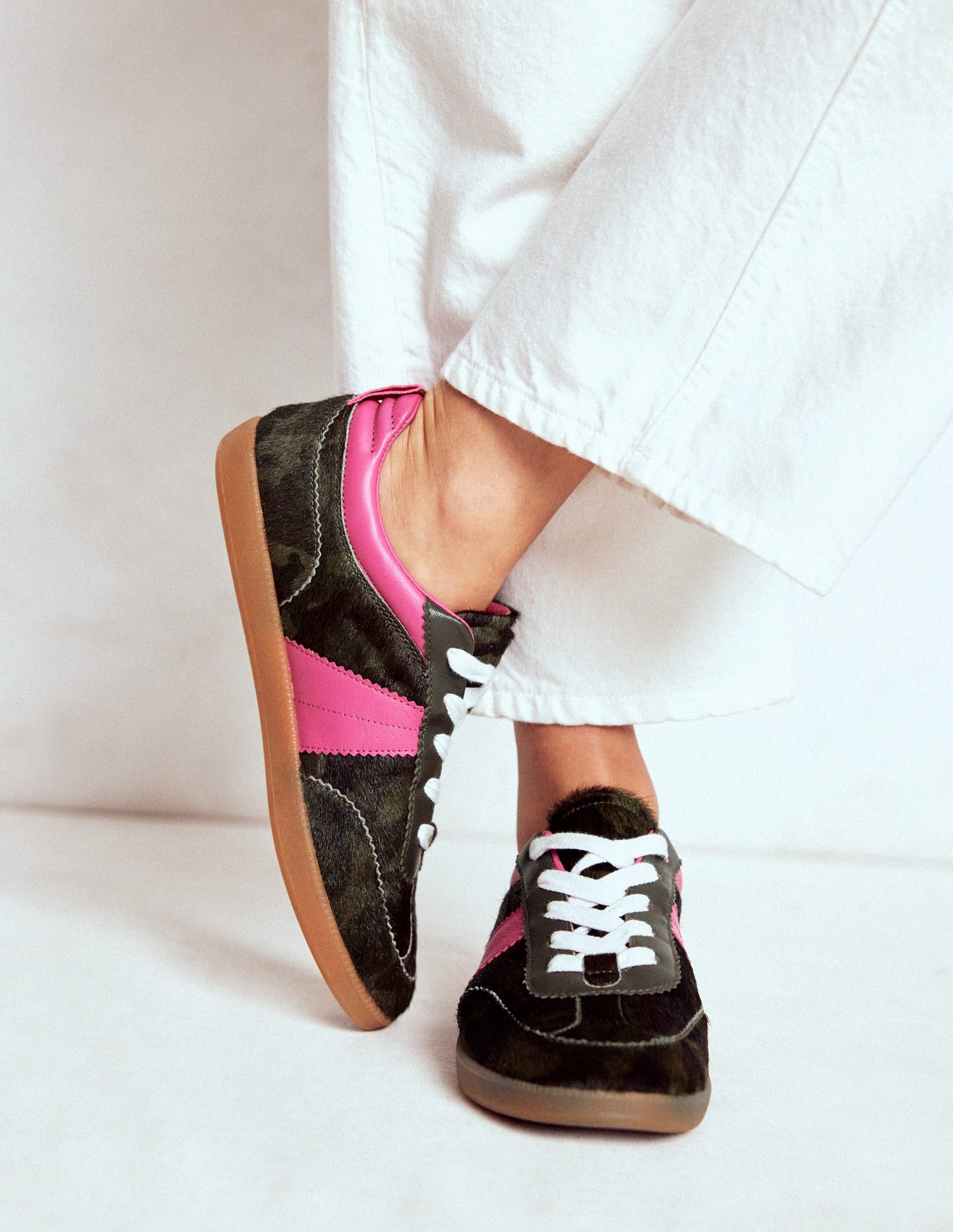 Erin Retro Tennis Trainers-Camo/Pink Peony