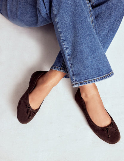 Kitty Flexi Sole Ballet Pumps-Chocolate-2